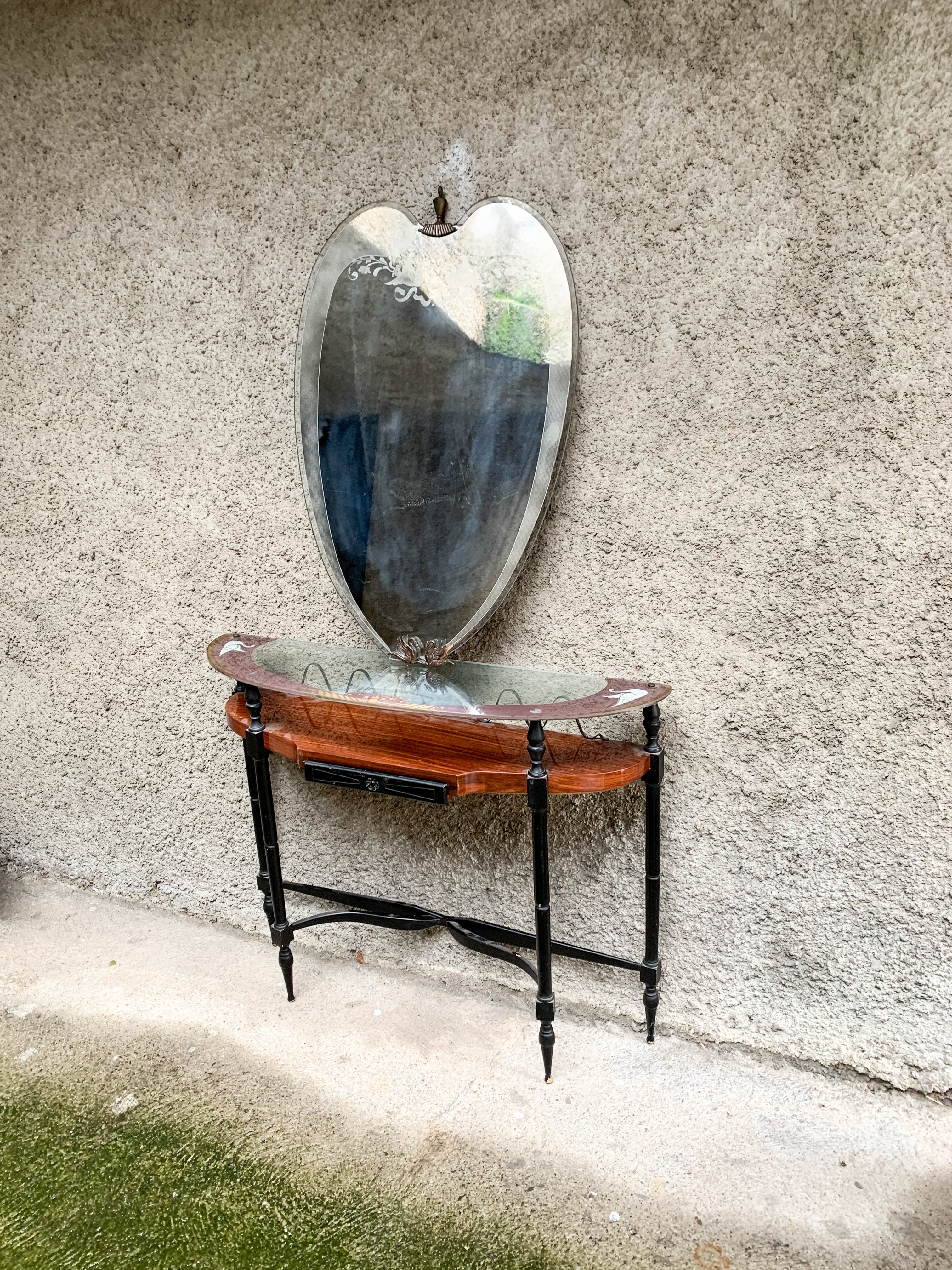 Console with mirror from the 1950s