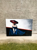 Dipinto di Modella Olio su Tela Anni 90