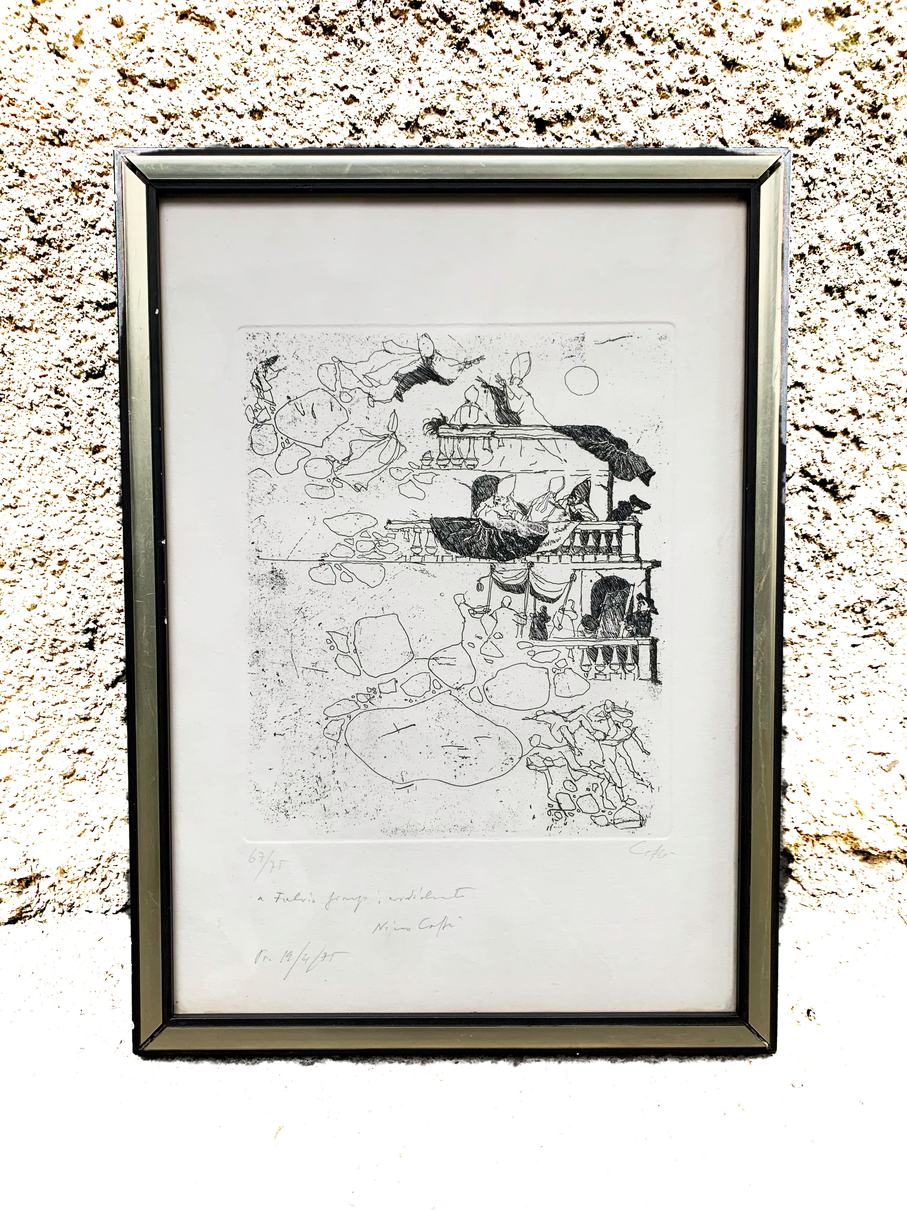 Lithograph by Nino Caffè from the 1970s