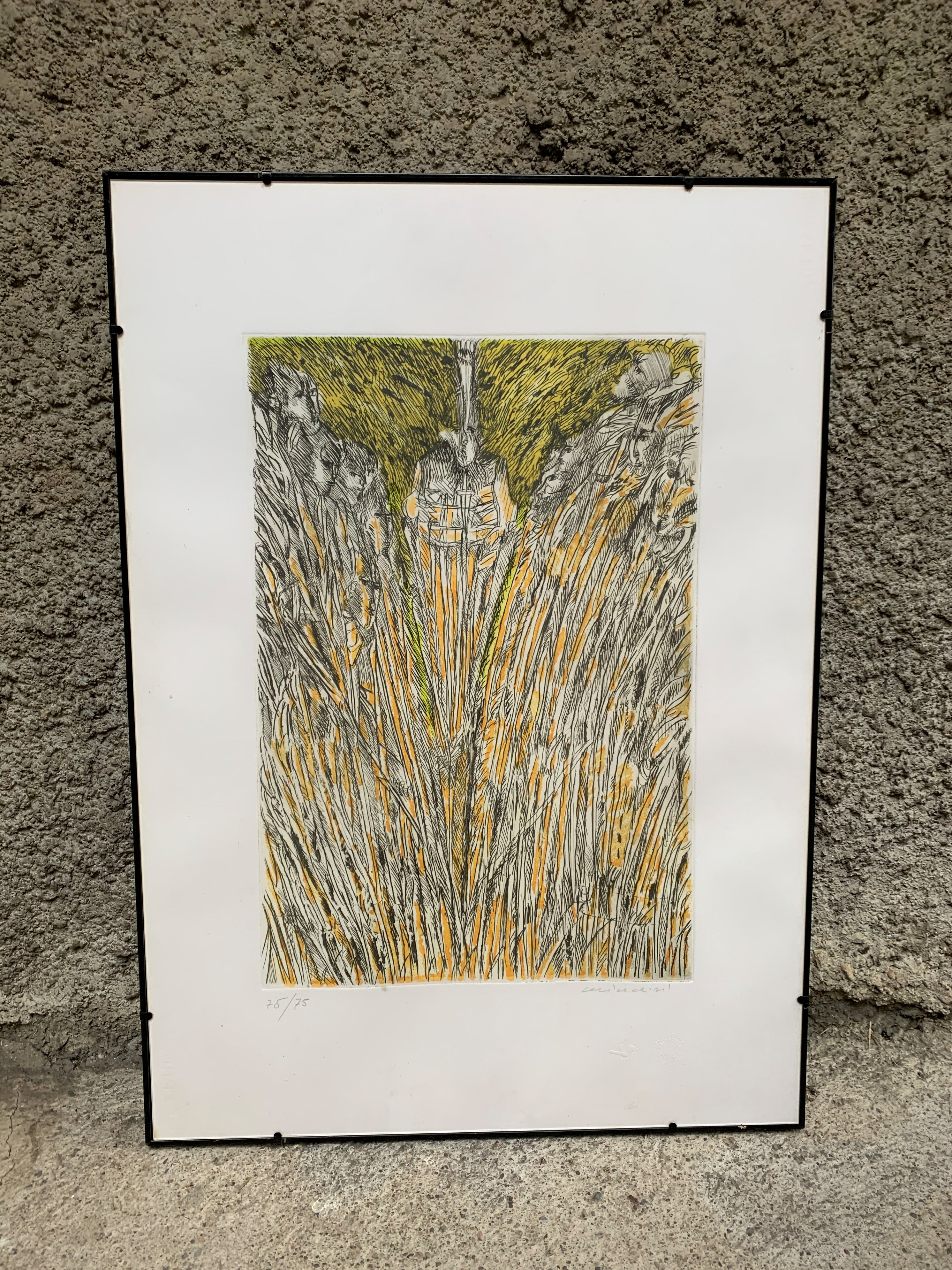 Lithograph by Remo Brindisi 1980s