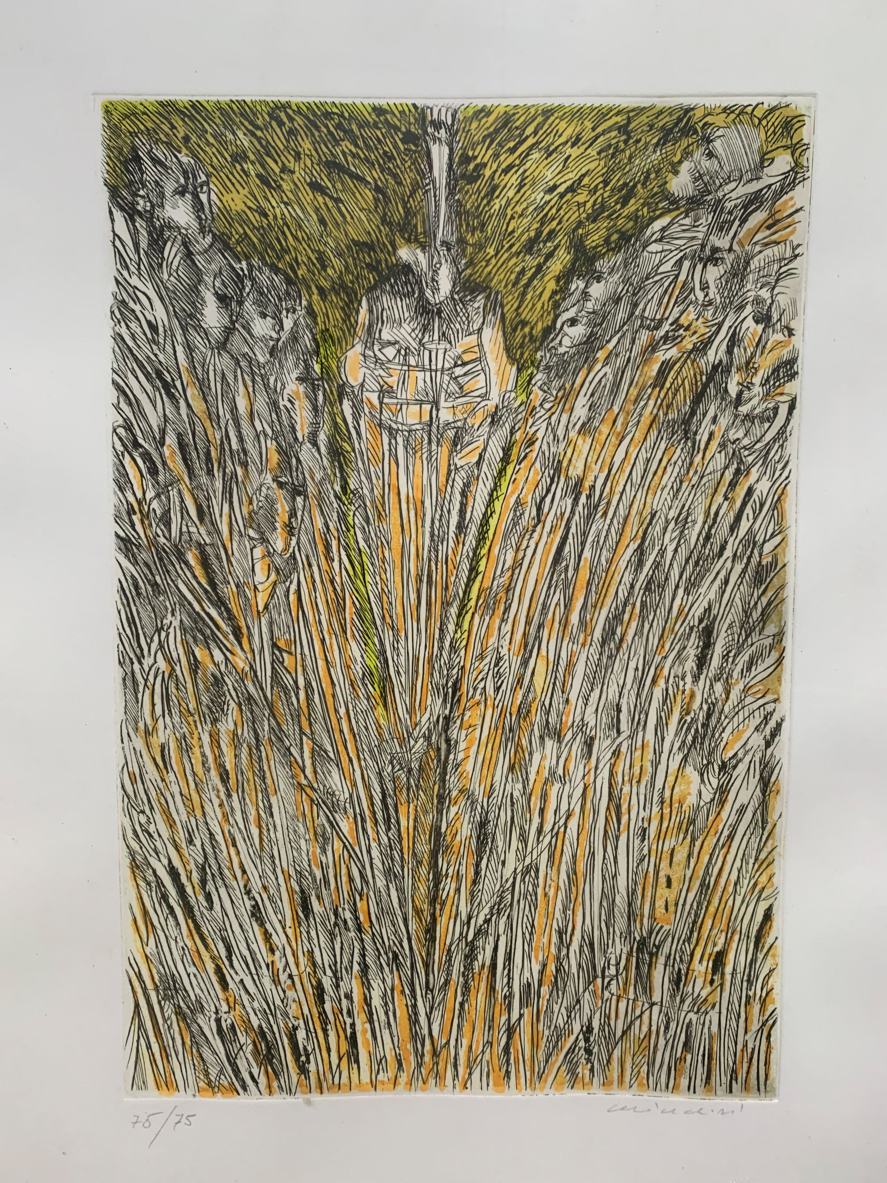 Lithograph by Remo Brindisi 1980s