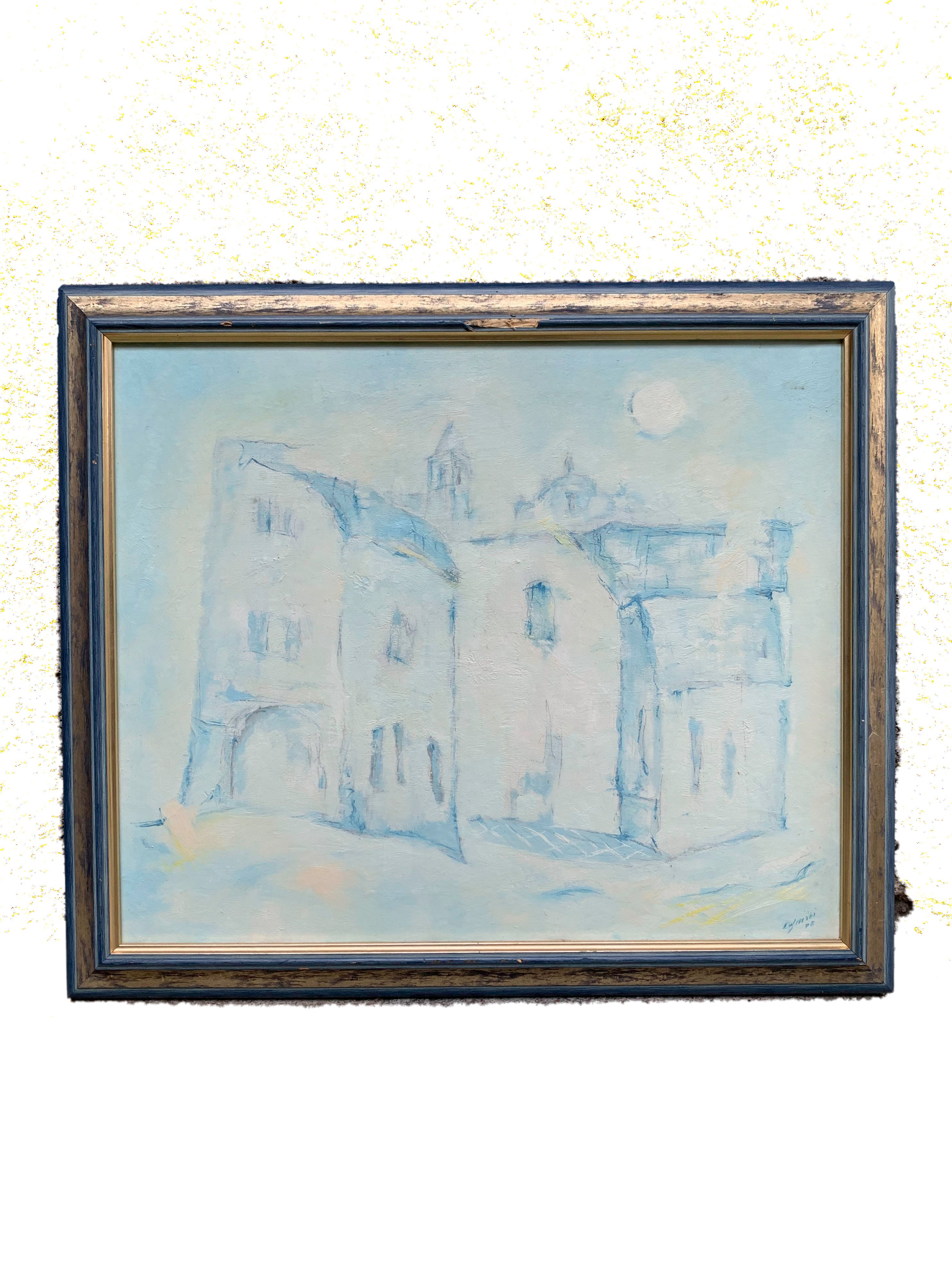 Oil Painting on Canvas Landscape of Houses