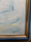 Dipinto Olio su Tela Paesaggio di Case