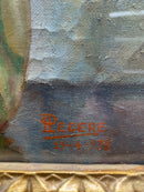 Dipinto Olio su Cartone di Pecere