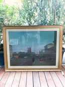 Dipinto di Paesaggio Cittadino Anni 60