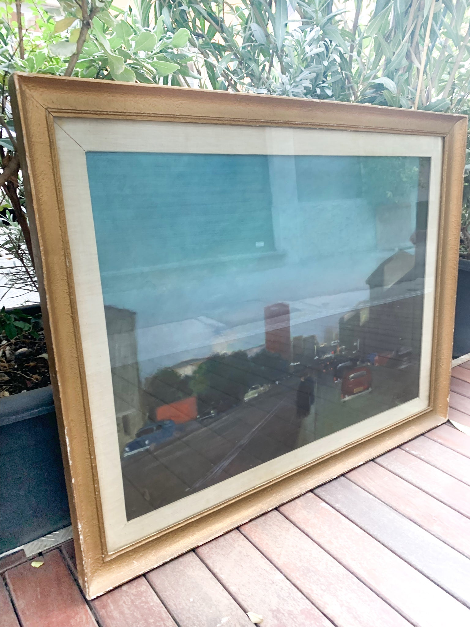 60s City Landscape Painting