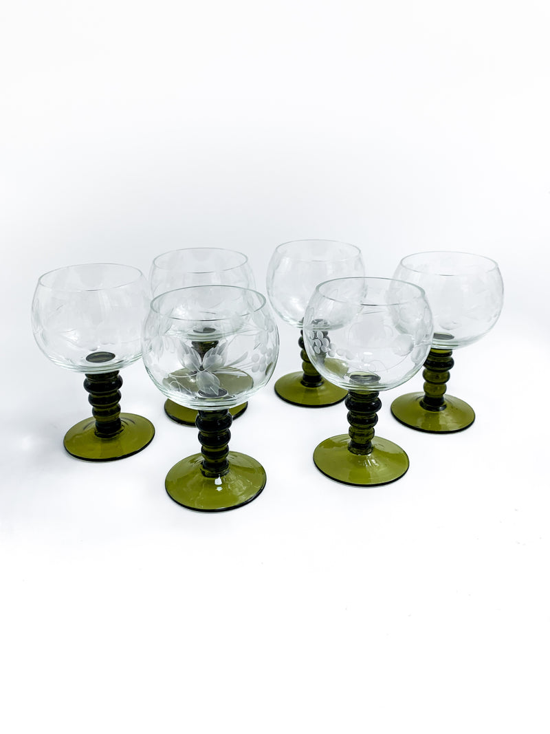 Set of 6 Murano glasses from the 1970s