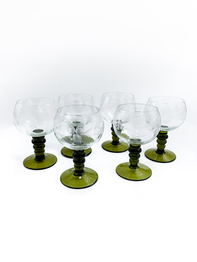 Set 6 Bicchieri in vetro di Murano Anni 70
