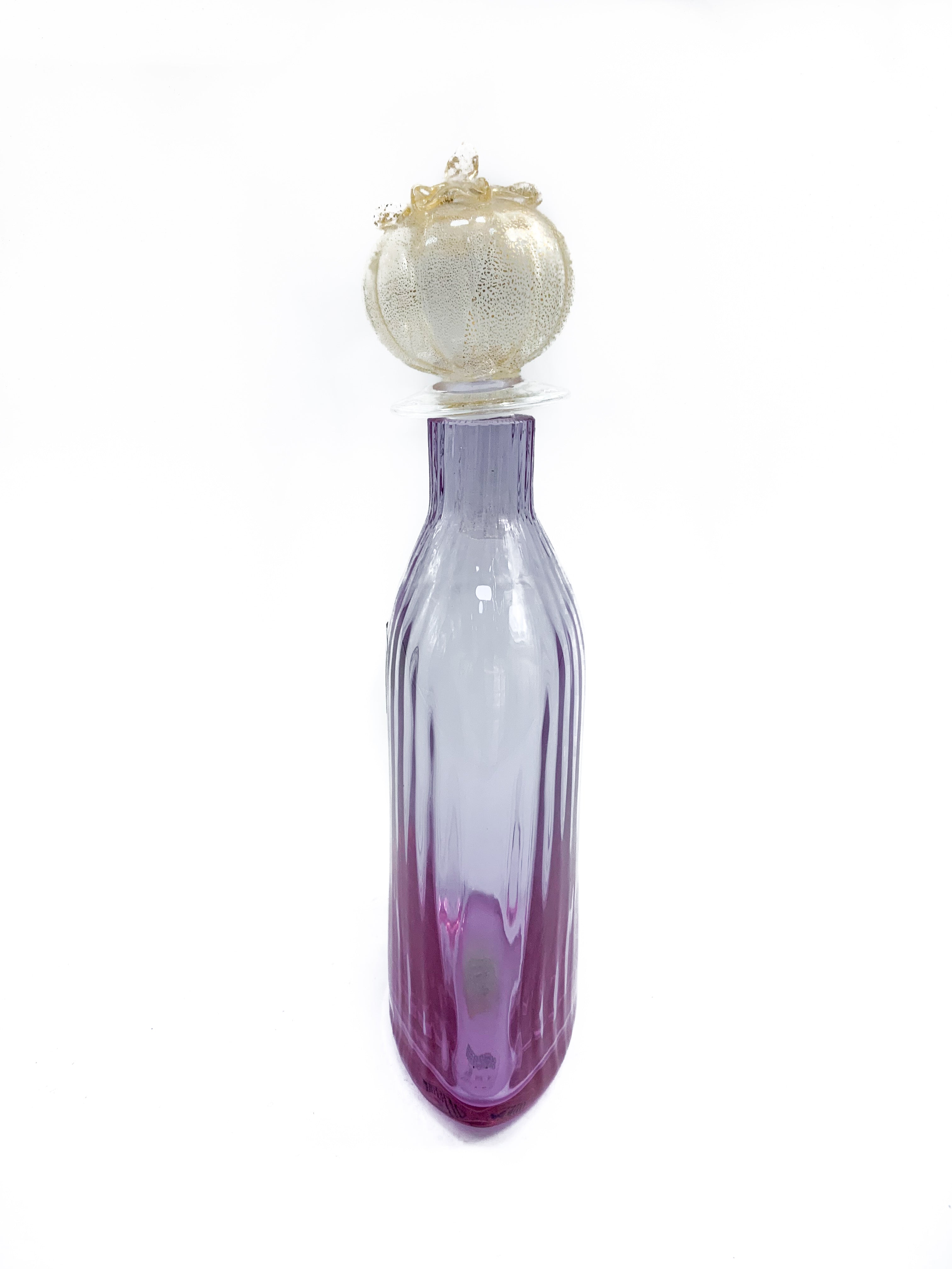 Murano glass bottle signed by Carlo Moretti