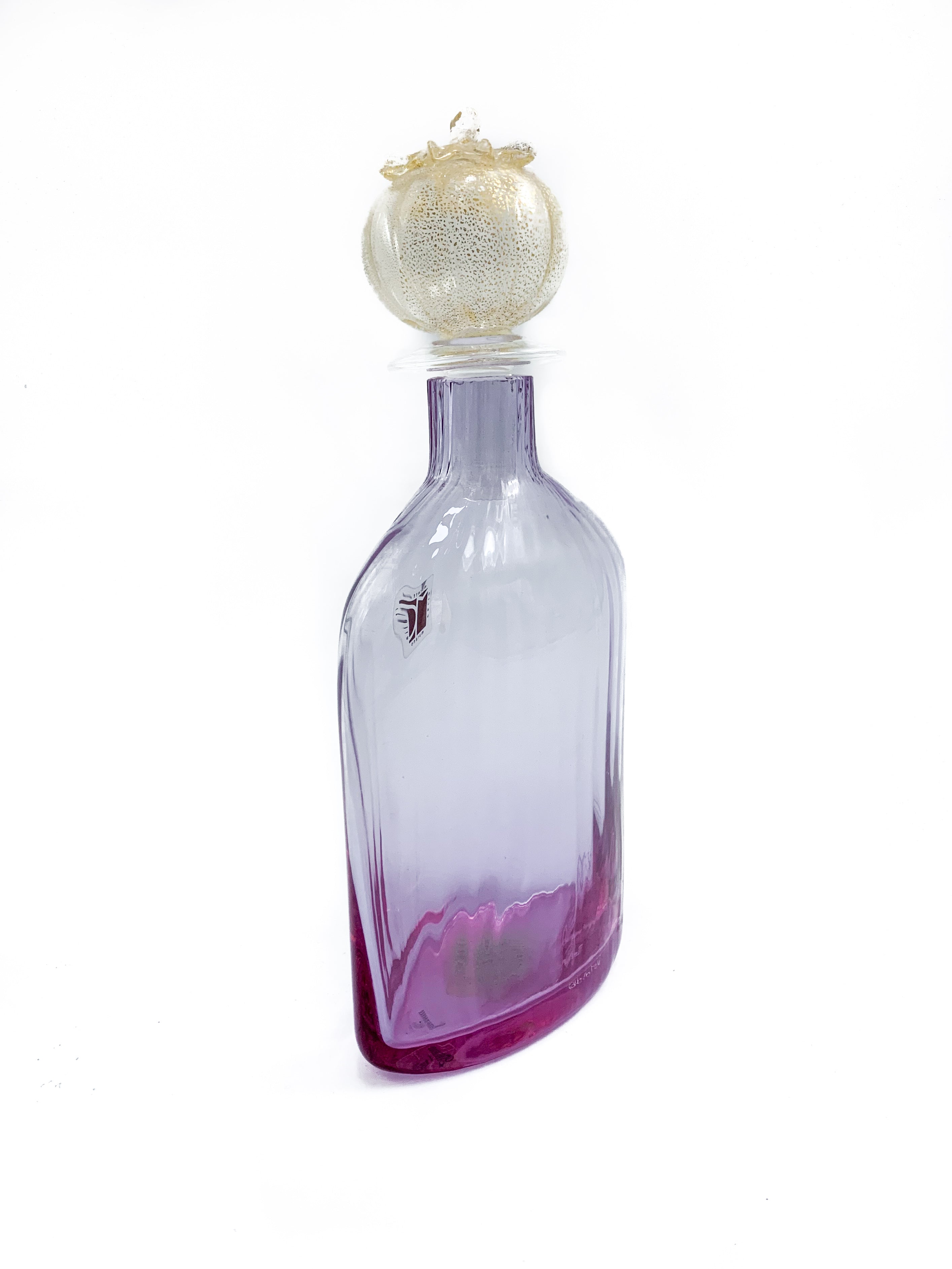 Murano glass bottle signed by Carlo Moretti