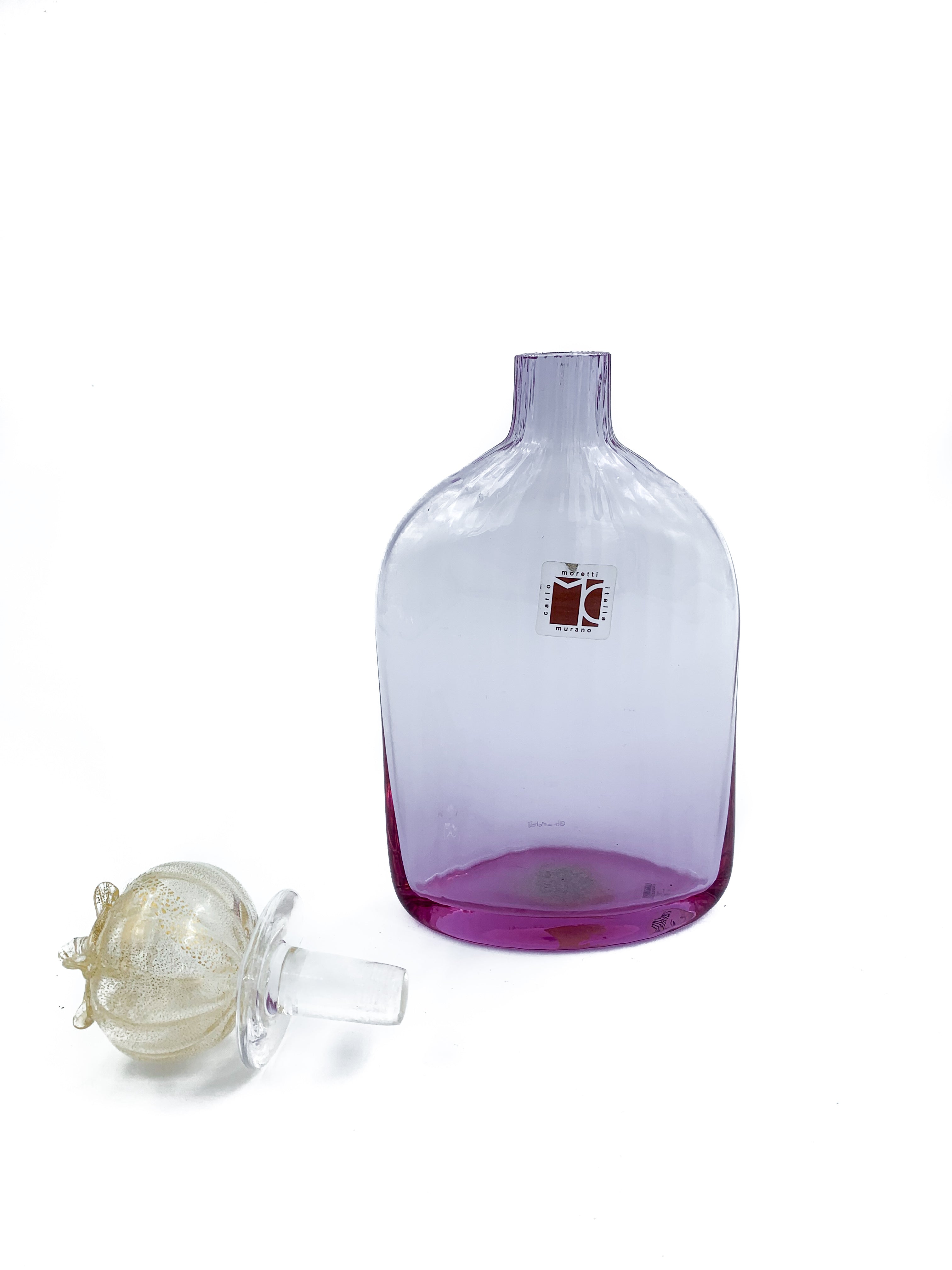 Murano glass bottle signed by Carlo Moretti