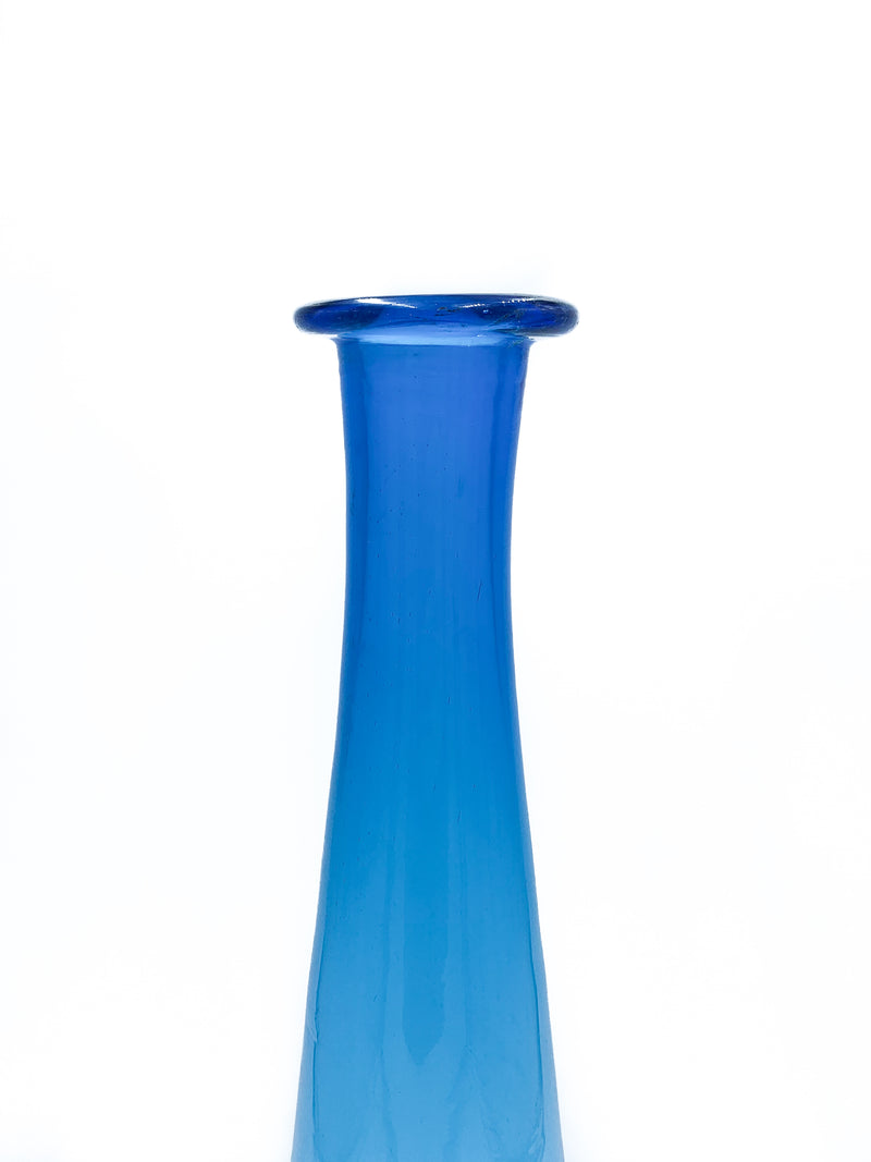 Vaso Azzurro in Vetro di Murano Anni 50