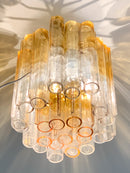 Lampadario di Venini con Cilindri Bicolore Anni 70