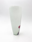 Vaso in Vetro di Murano Bianco con Decorazioni Rosse e Nere Anni 70
