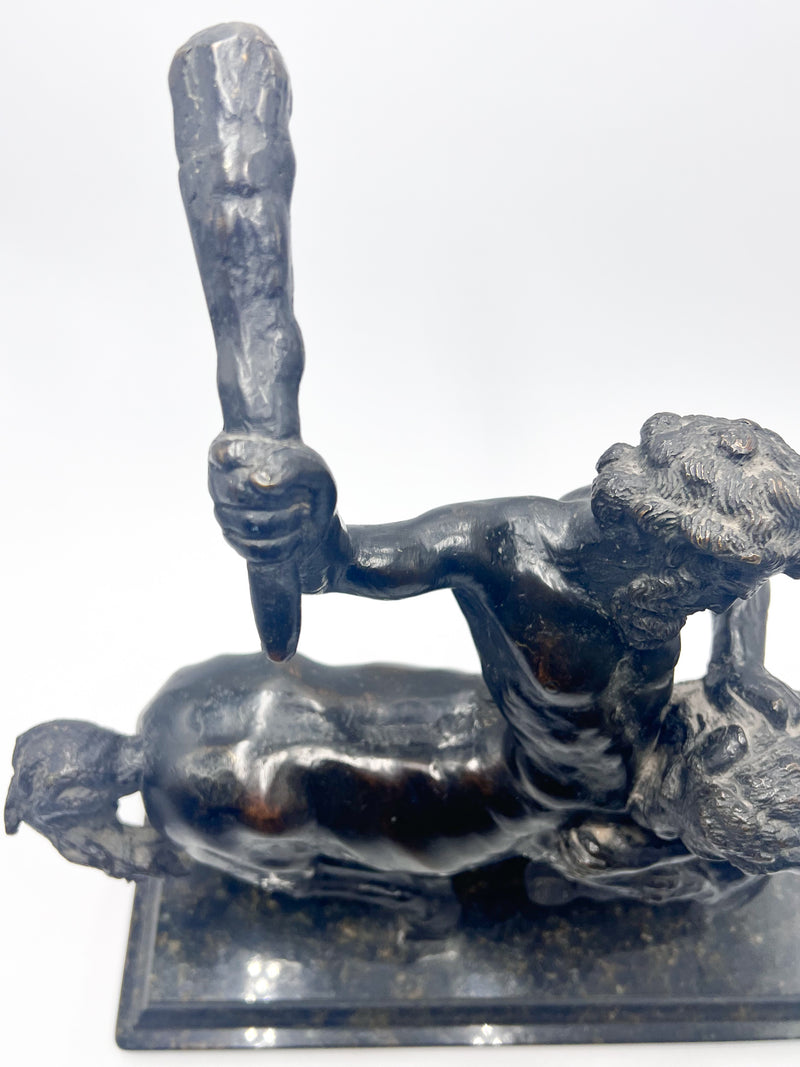 Bronze Sculpture of Centaur Fighting with Lion