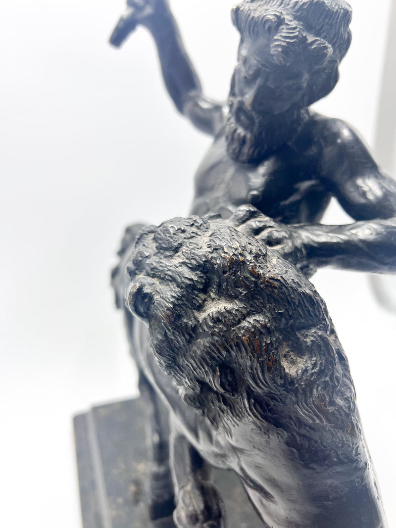 Bronze Sculpture of Centaur Fighting with Lion