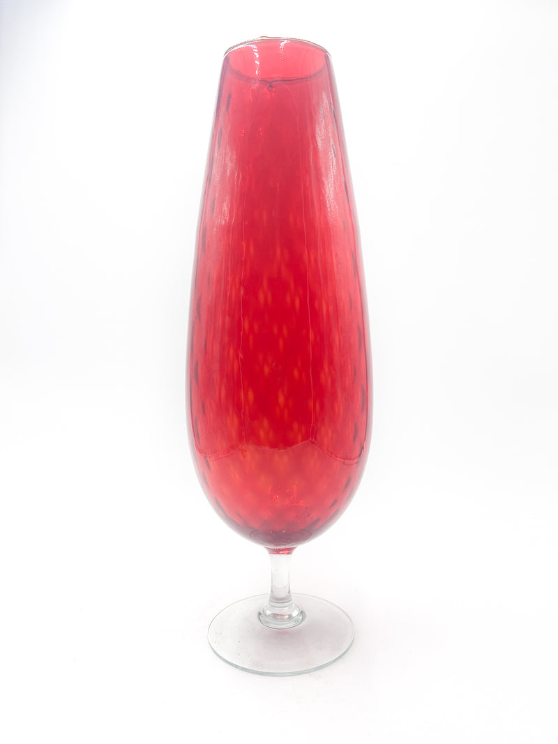 Cup vase in red Murano glass from the 80s