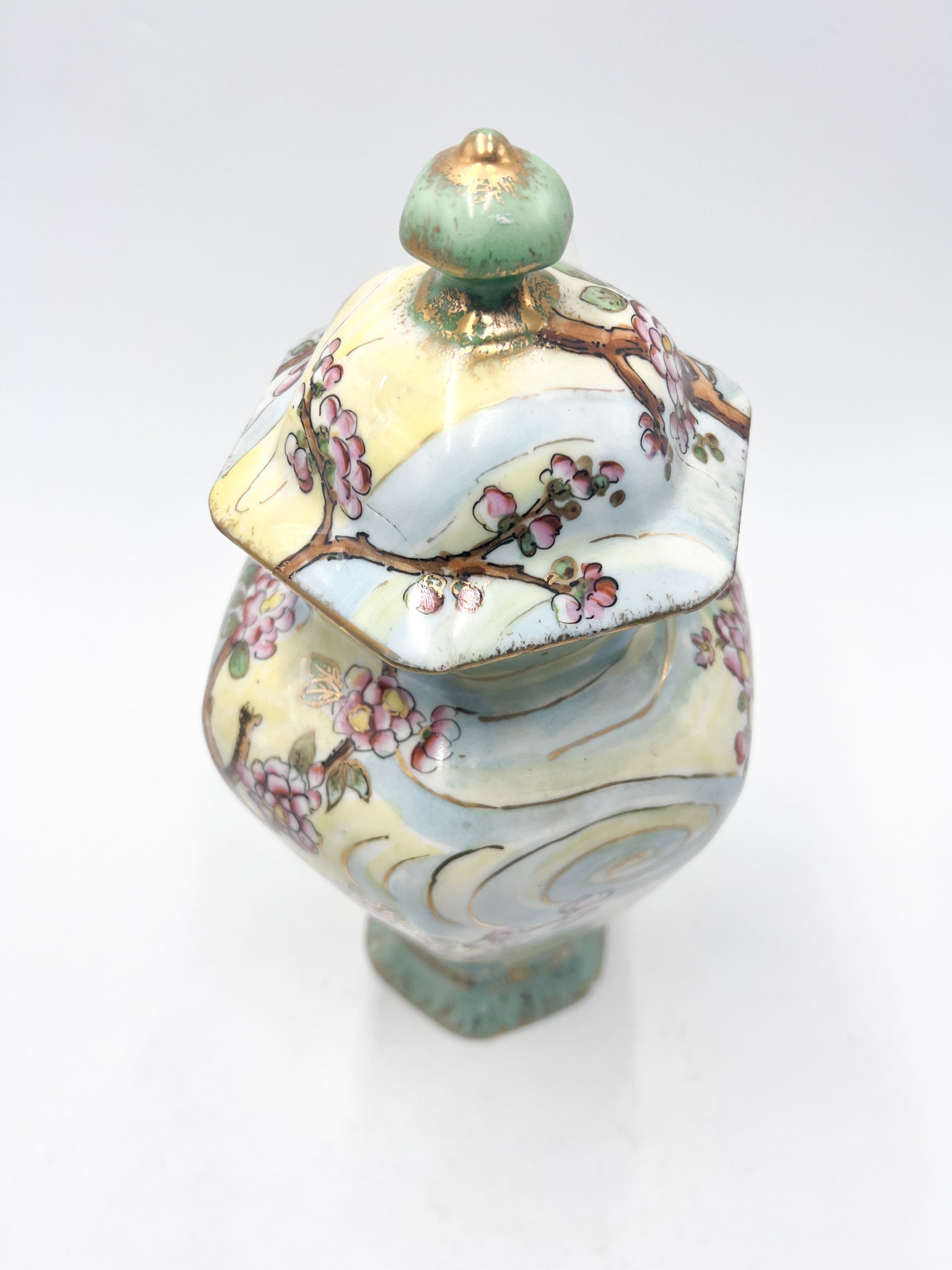 Vaso Liberty in Ceramica Dipinto a Mano di Vera Vitali del 1927