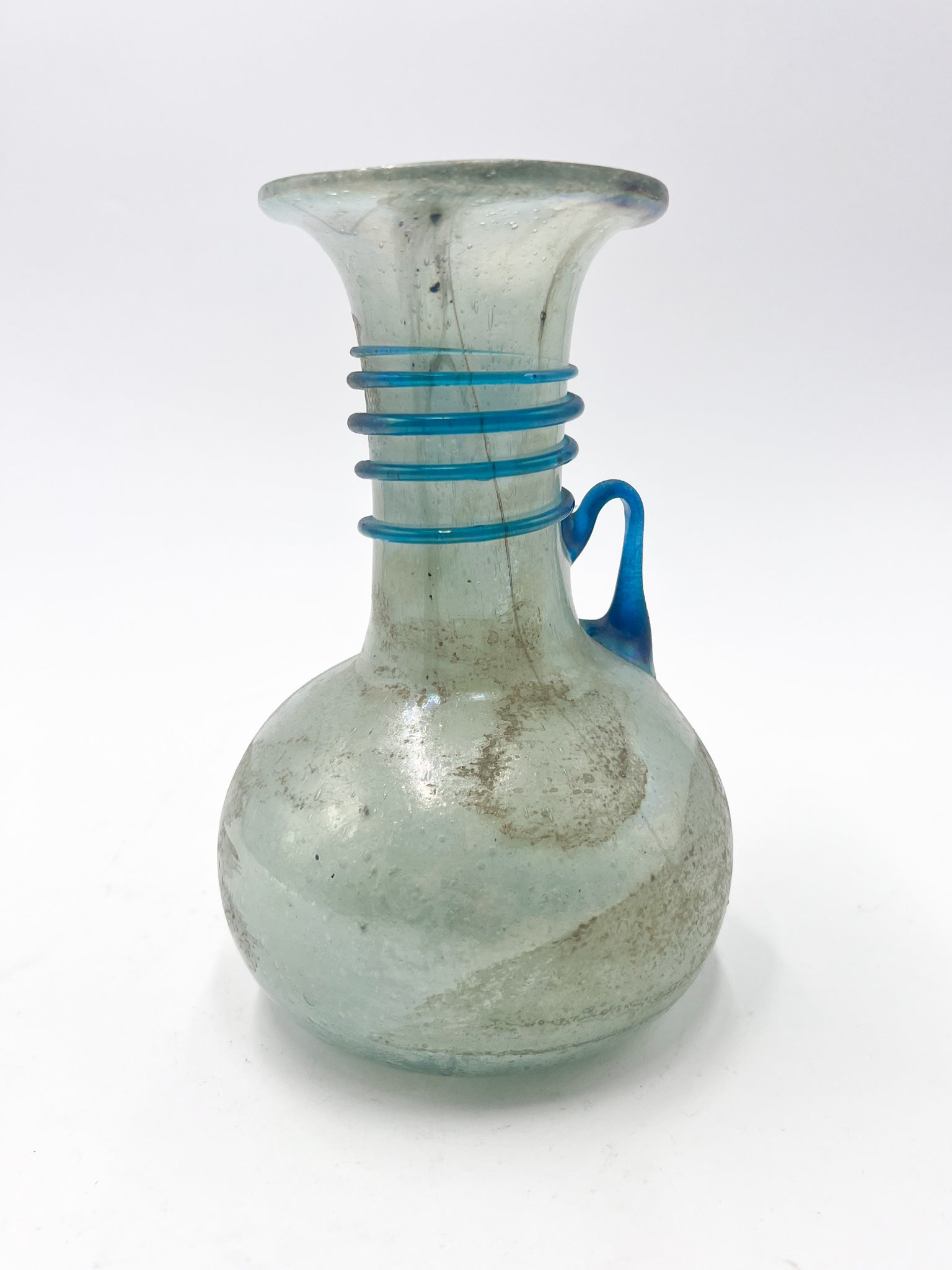 Vaso Azzurro in Vetro Scavo Cenedese Primi Novecento