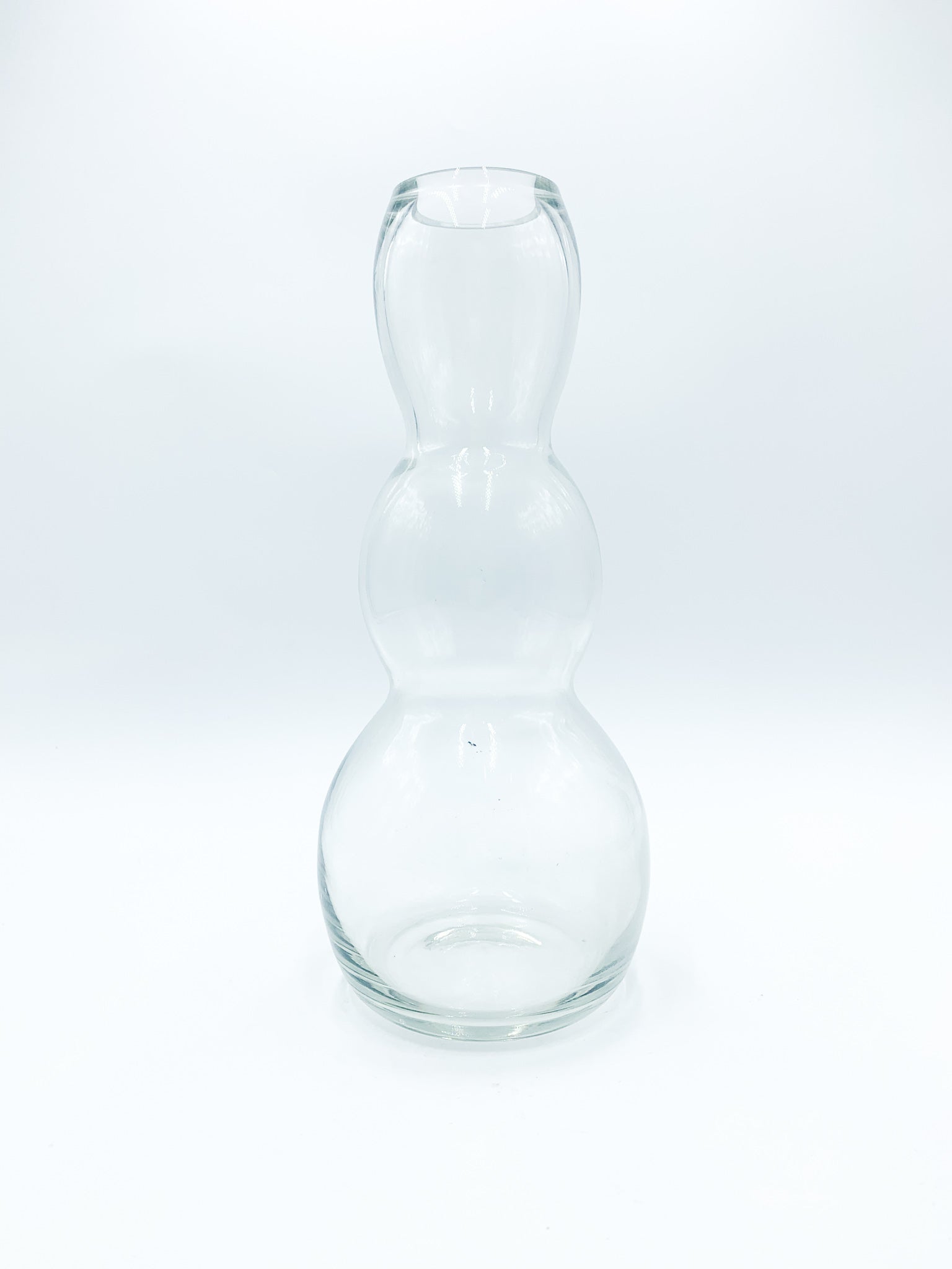 Vaso in Vetro Trasparente a Bolle Anni 80