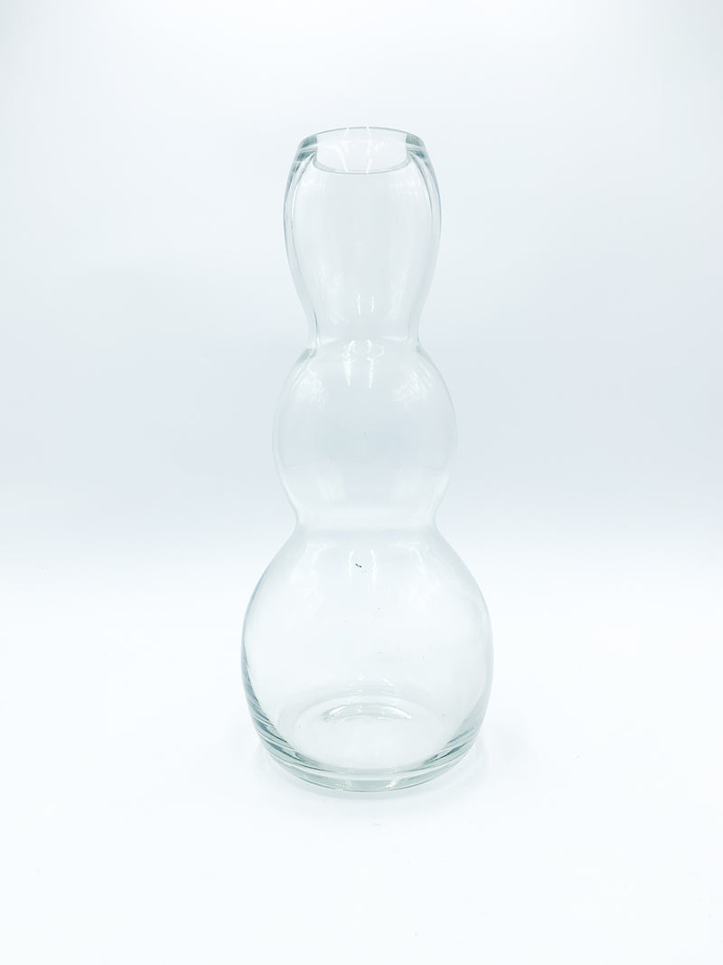 Transparent Bubble Glass Vase from the 1980s