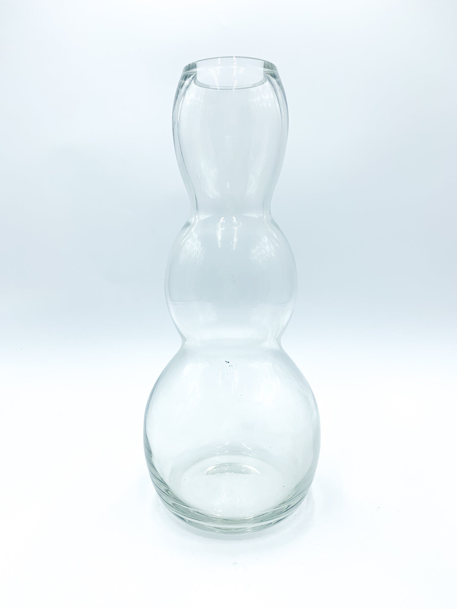 Vaso in Vetro Trasparente a Bolle Anni 80