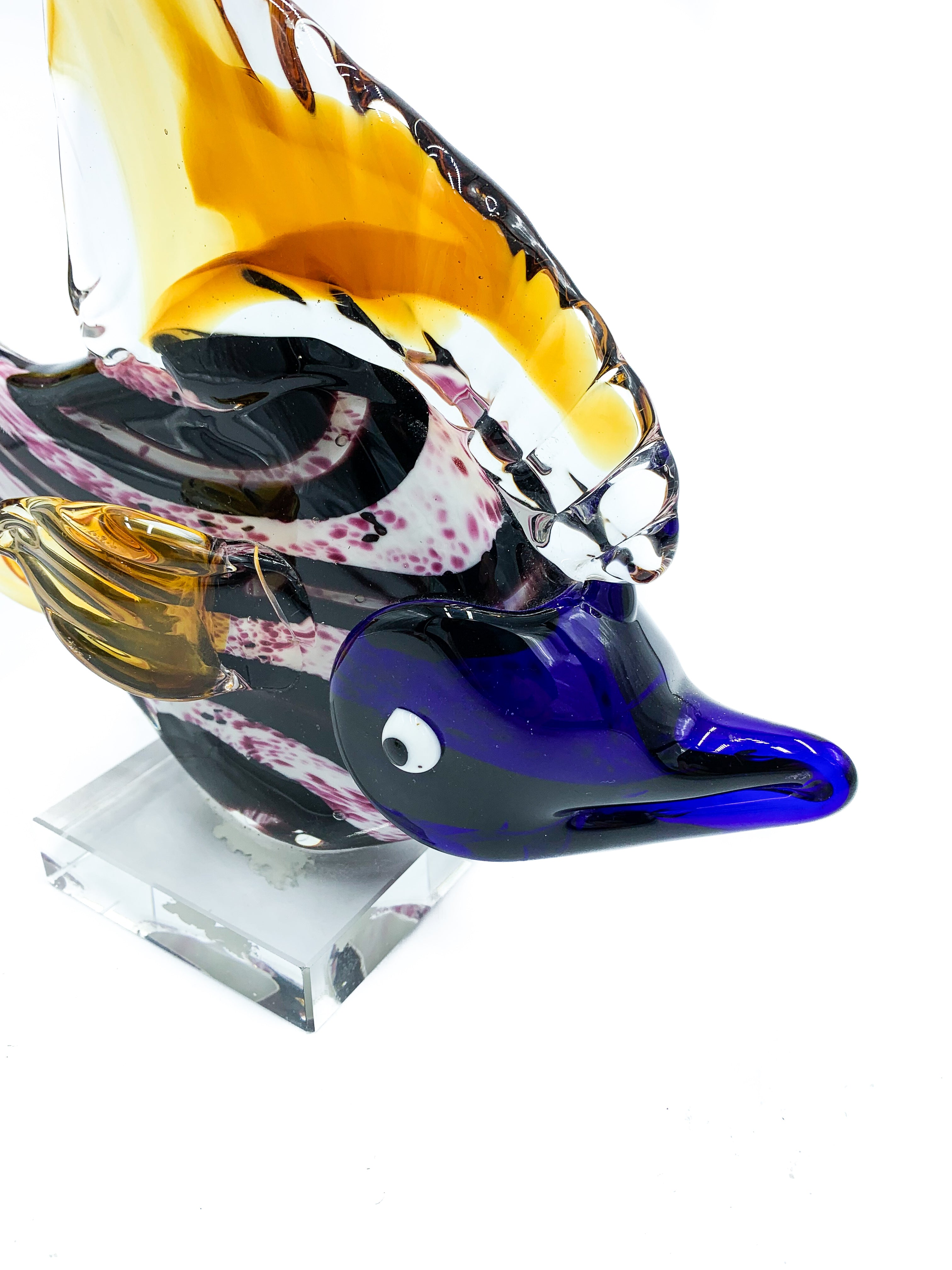 Purple Fish in Murano Glass from the 1980s