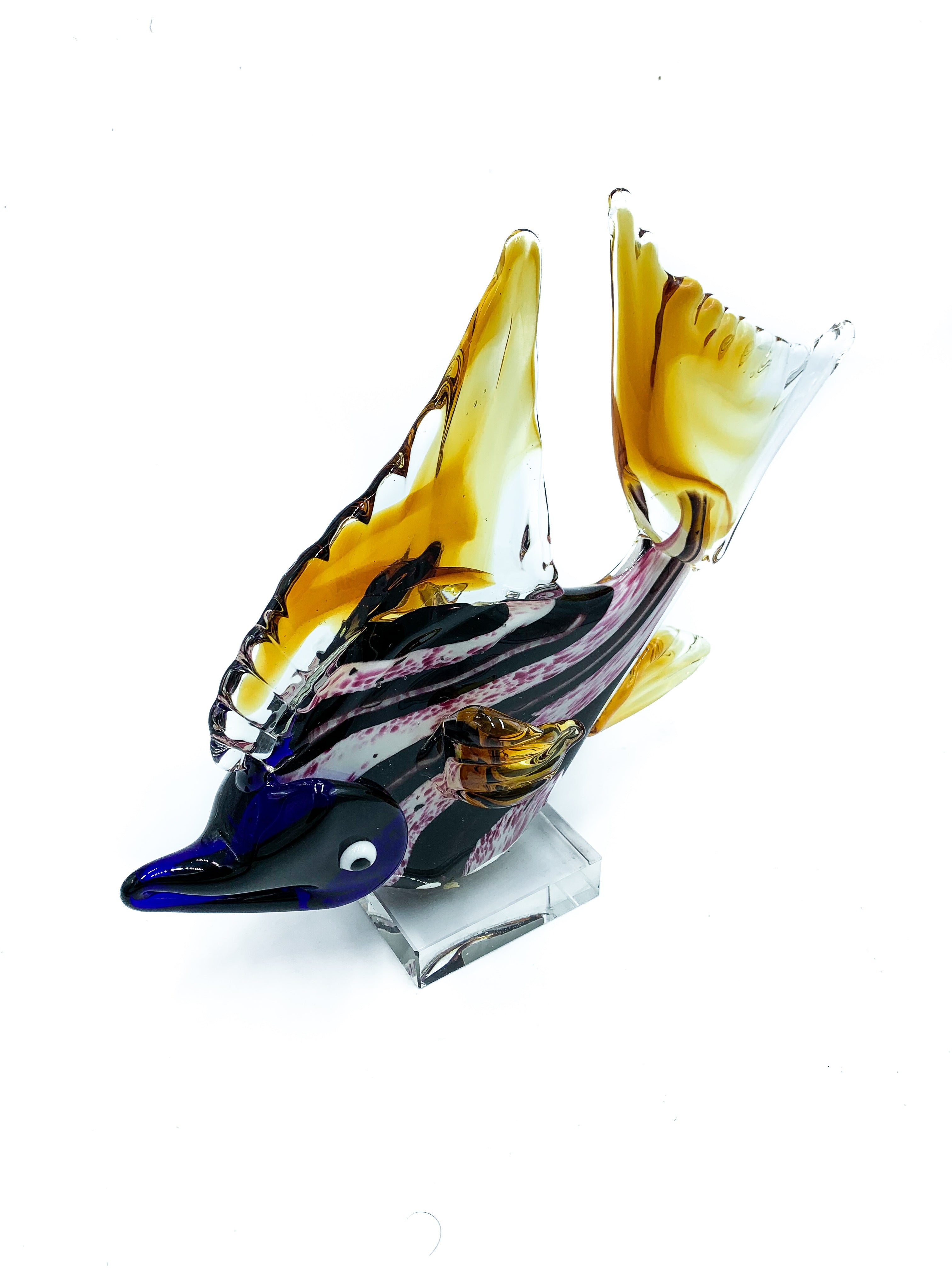 Purple Fish in Murano Glass from the 1980s