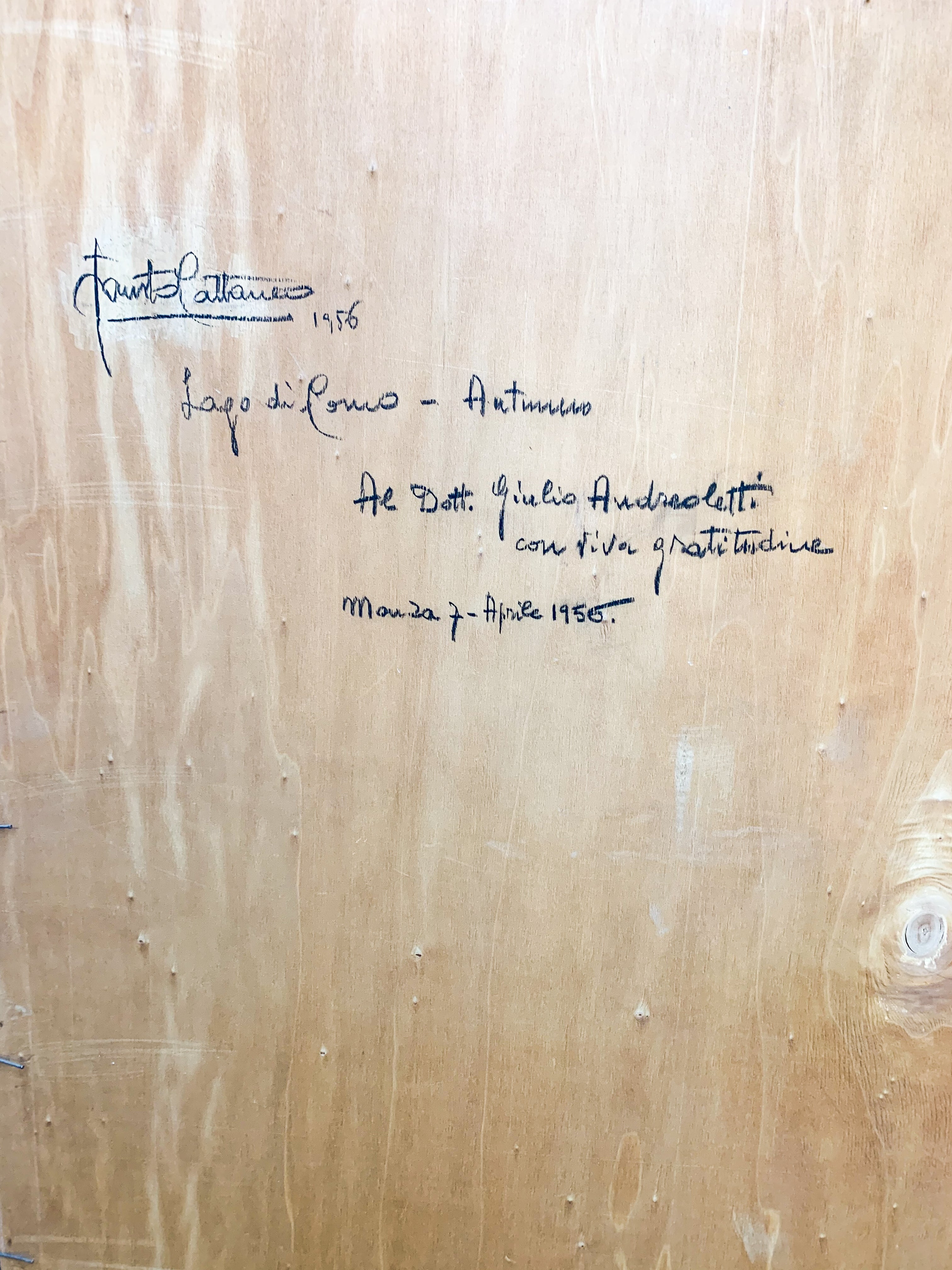 Oil painting on canvas by Fausto Cattaneo from 1956