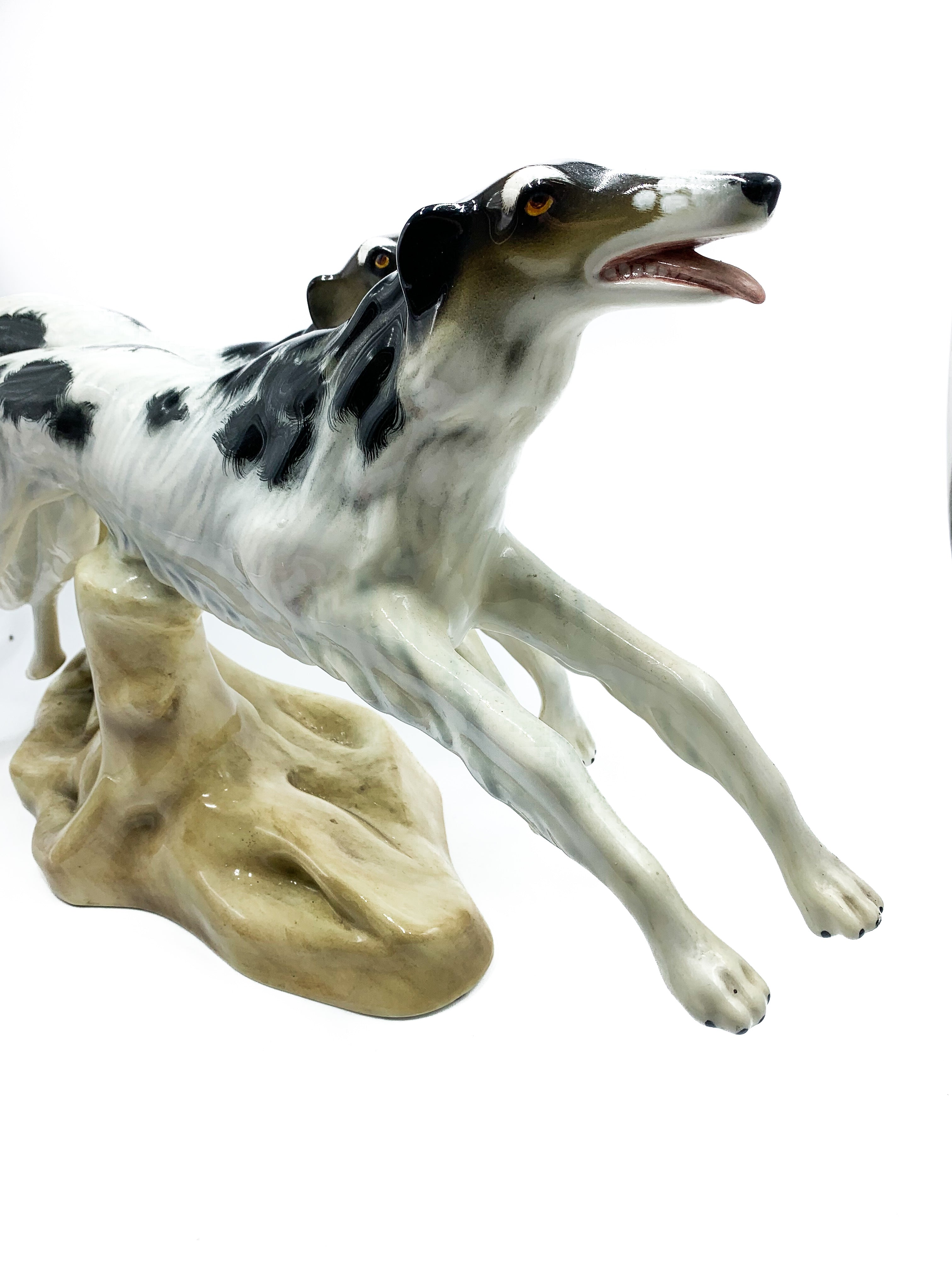 Pair of Cia Manna Ceramic Greyhounds 1950s