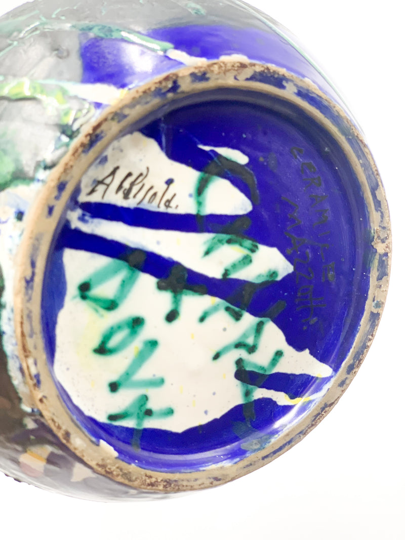 Vaso in Ceramica di Albisola di Gianni Dova e Roberto Crippa Anni 50