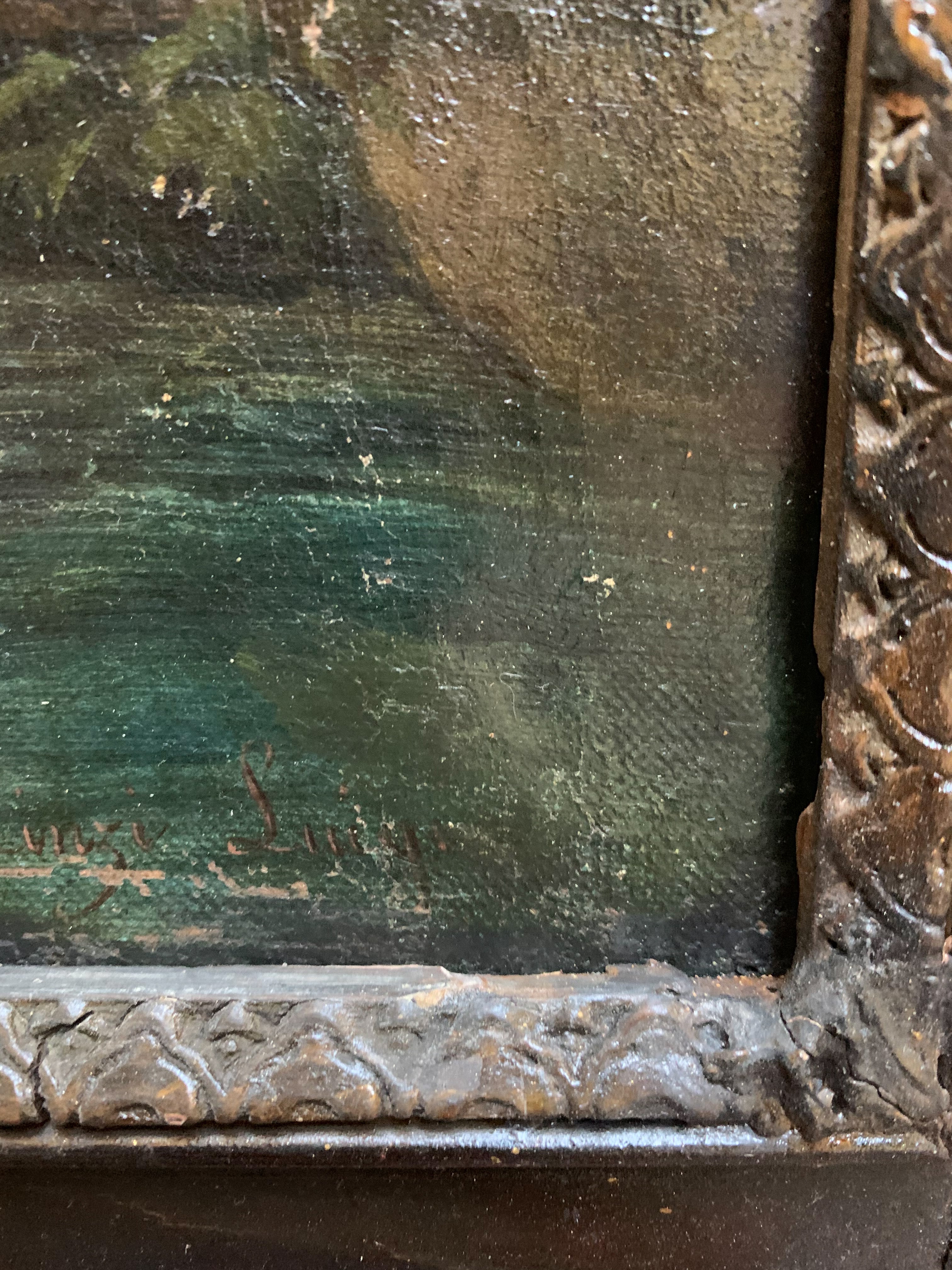 Oil painting on wood from the 1890s