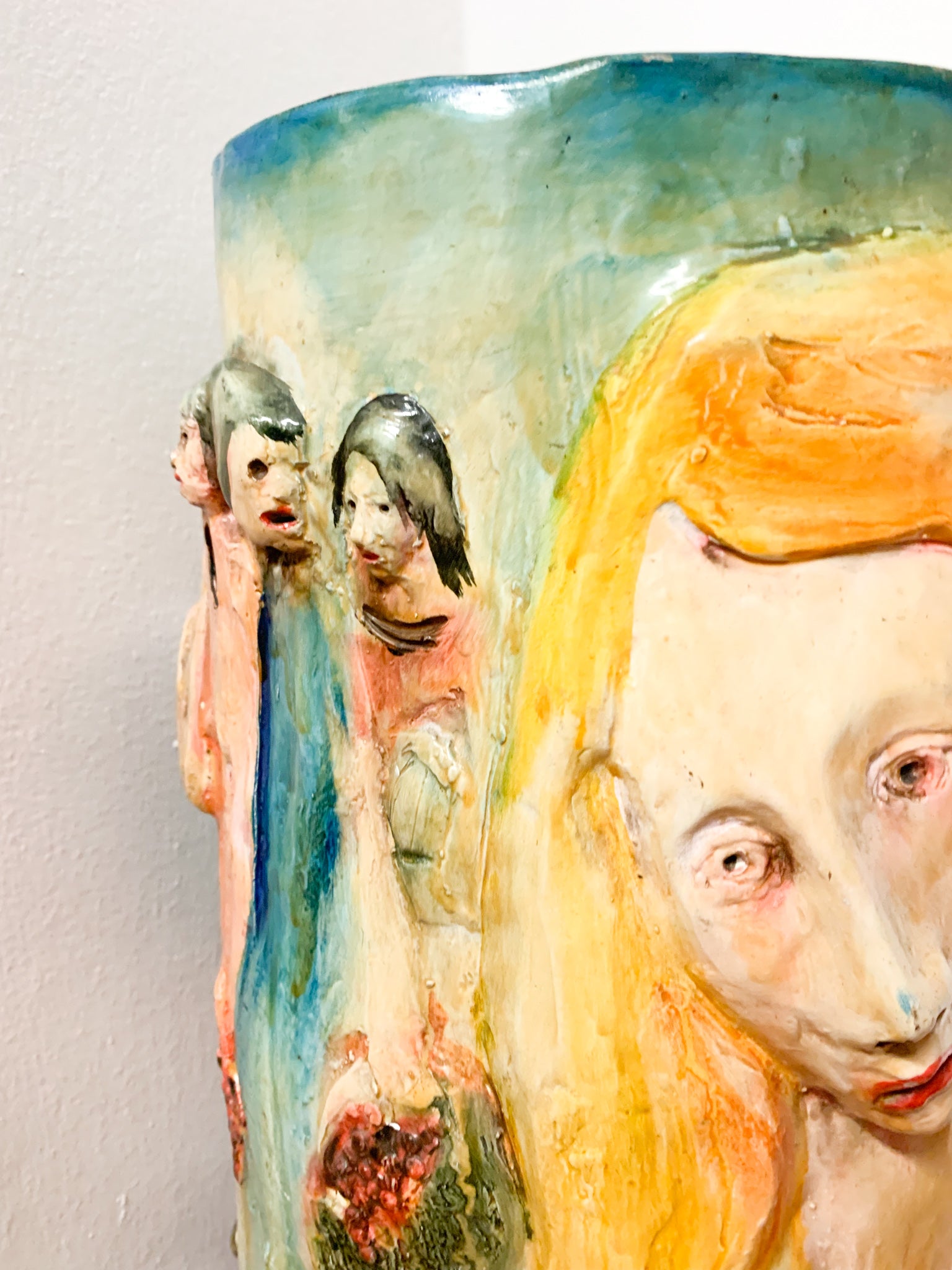 Portaombrelli in ceramica di Pucci Dipinto e Scolpito a Mano Anni 50