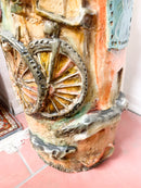 Portaombrelli in ceramica di Pucci Dipinto e Scolpito a Mano Anni 50