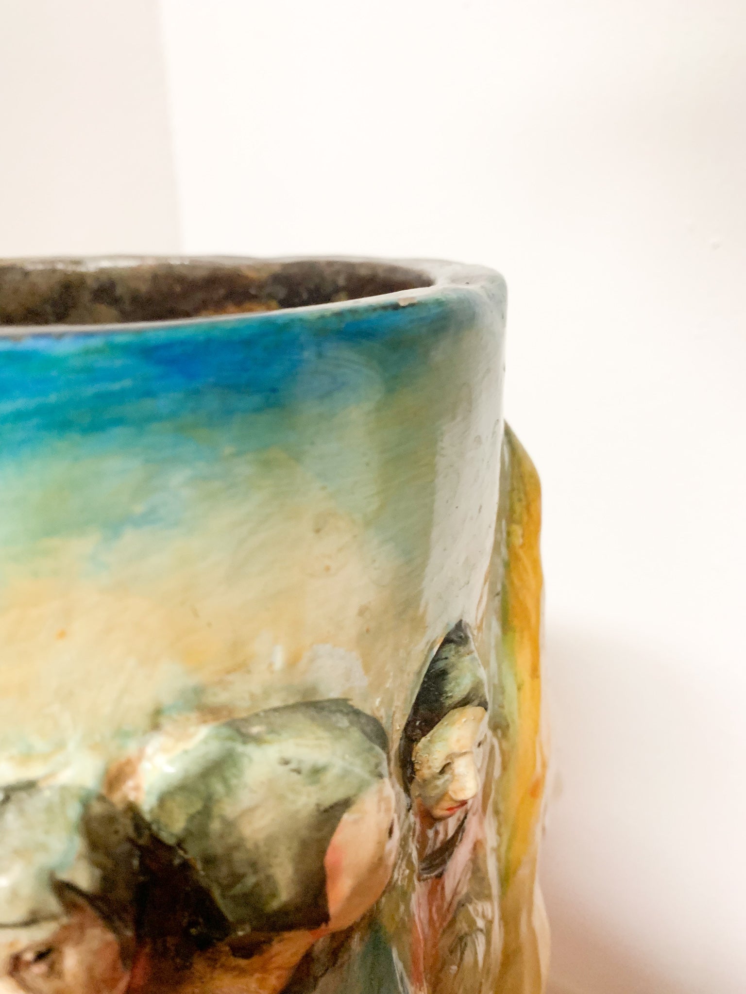 Portaombrelli in ceramica di Pucci Dipinto e Scolpito a Mano Anni 50