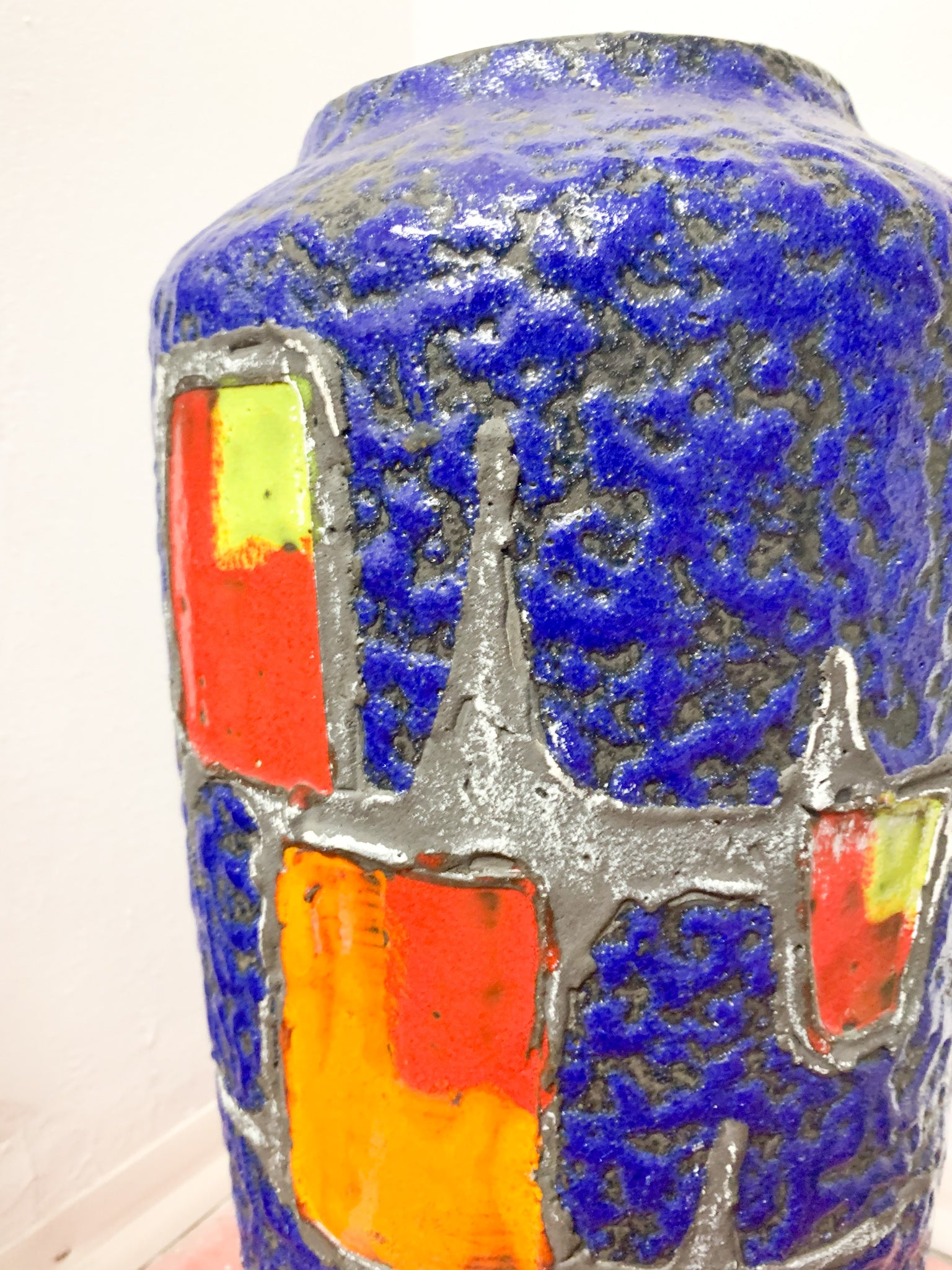 Portaombrelli in Ceramica di Albisola Dipinto a Mano Anni 70