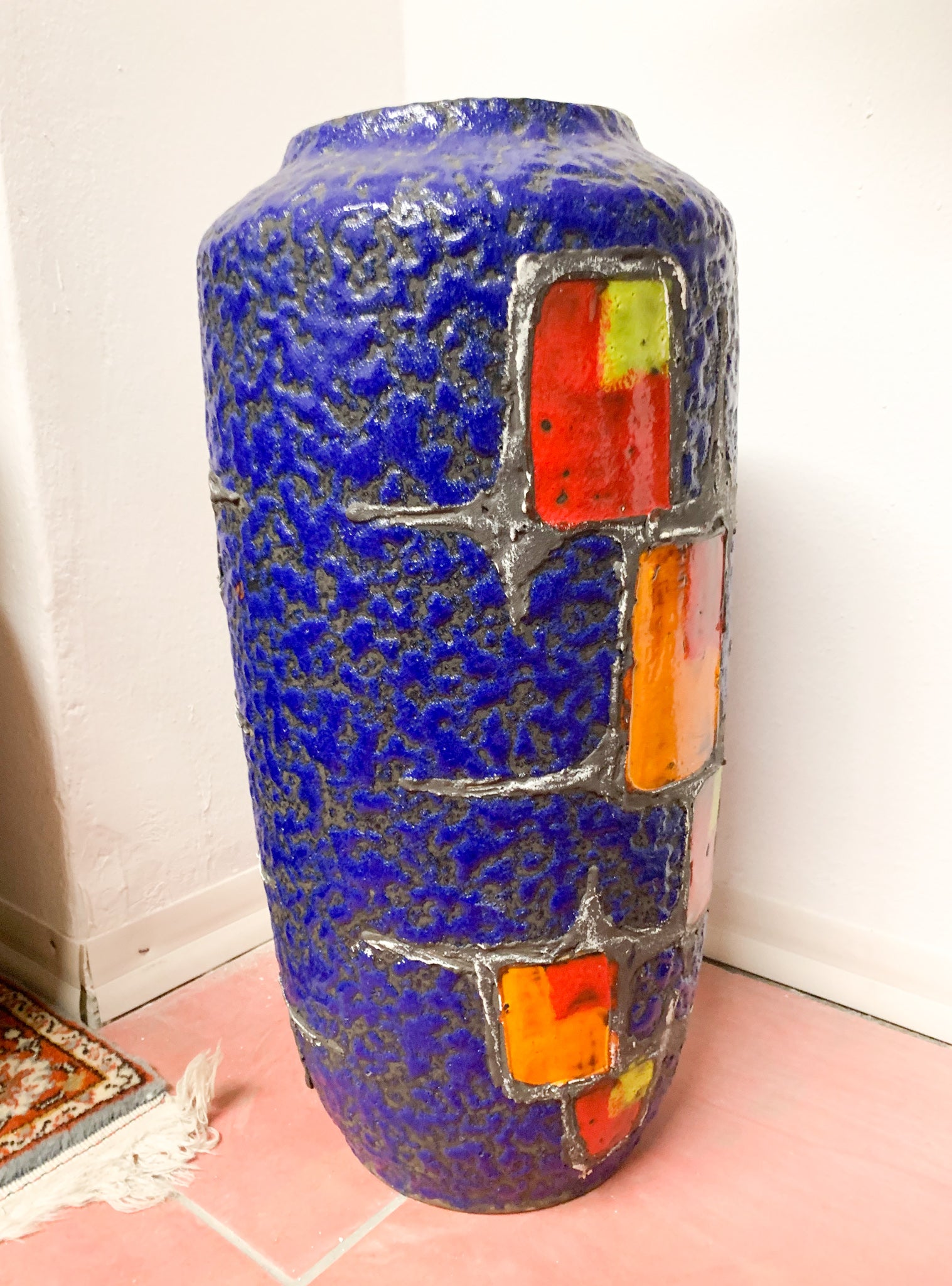 Portaombrelli in Ceramica di Albisola Dipinto a Mano Anni 70