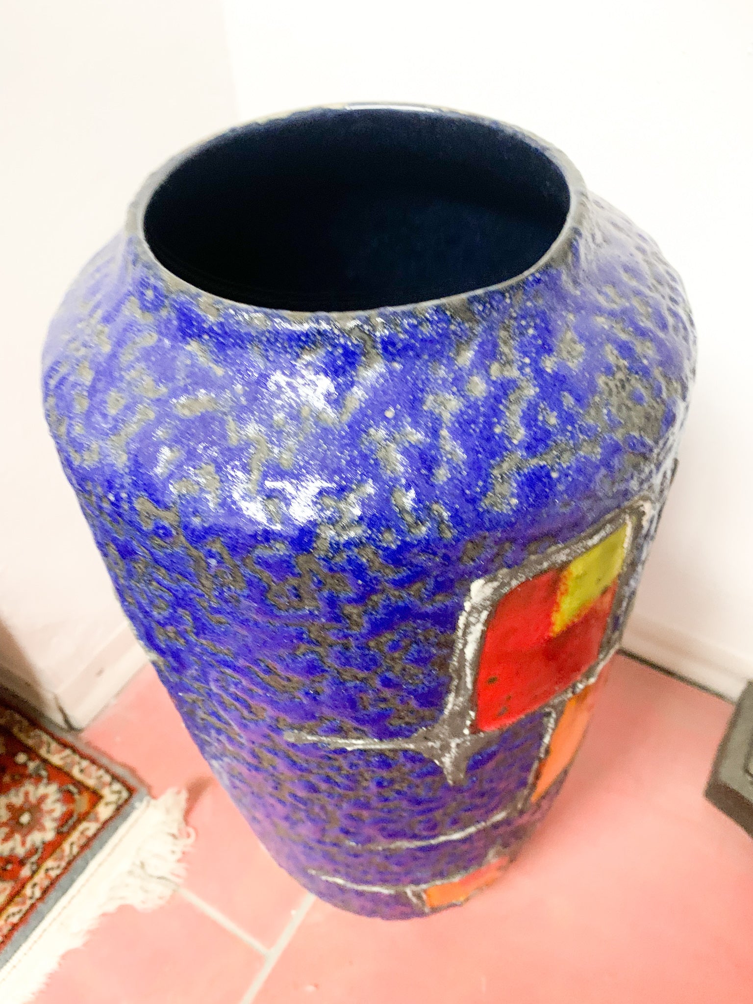 Portaombrelli in Ceramica di Albisola Dipinto a Mano Anni 70