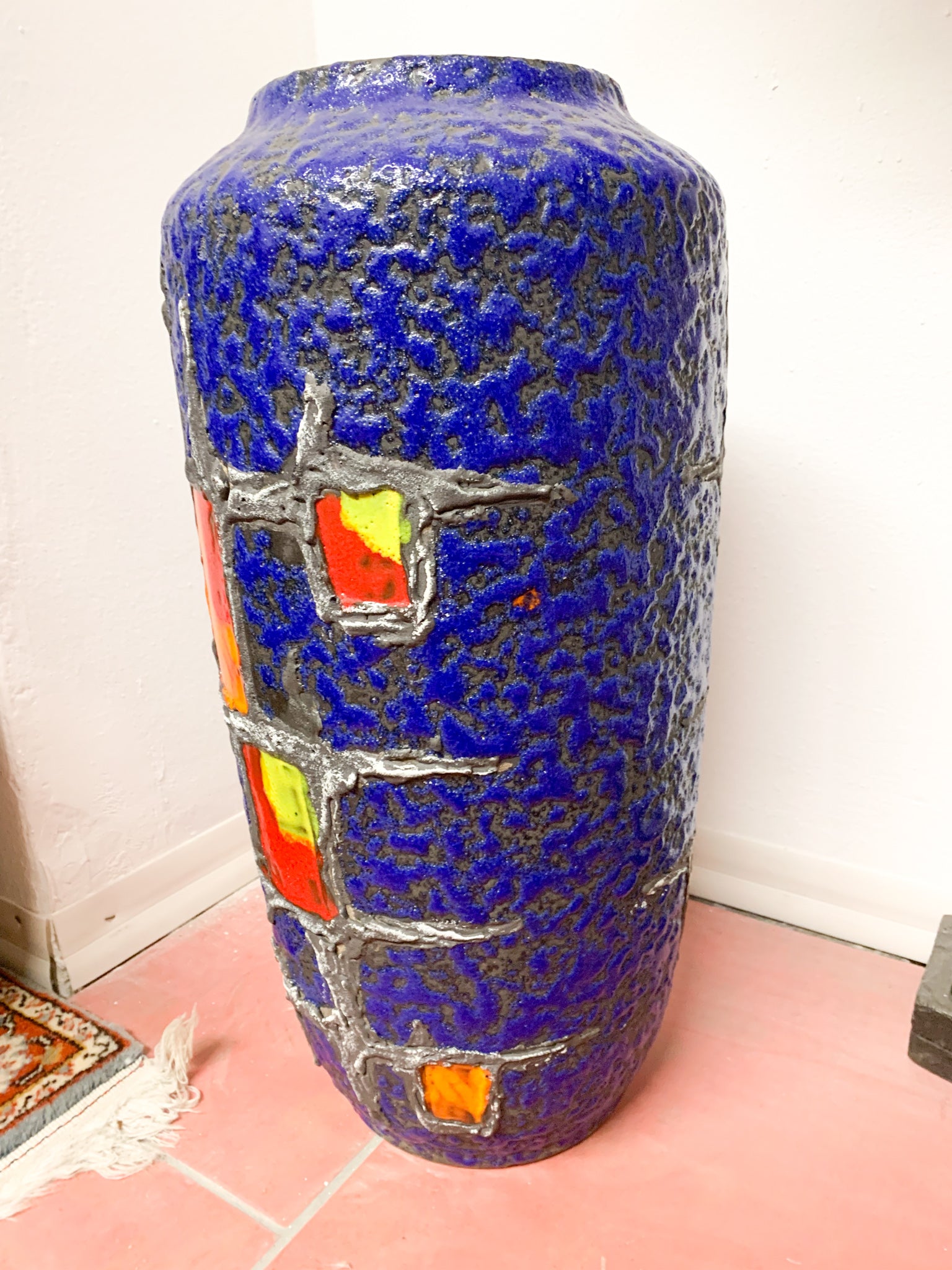 Portaombrelli in Ceramica di Albisola Dipinto a Mano Anni 70