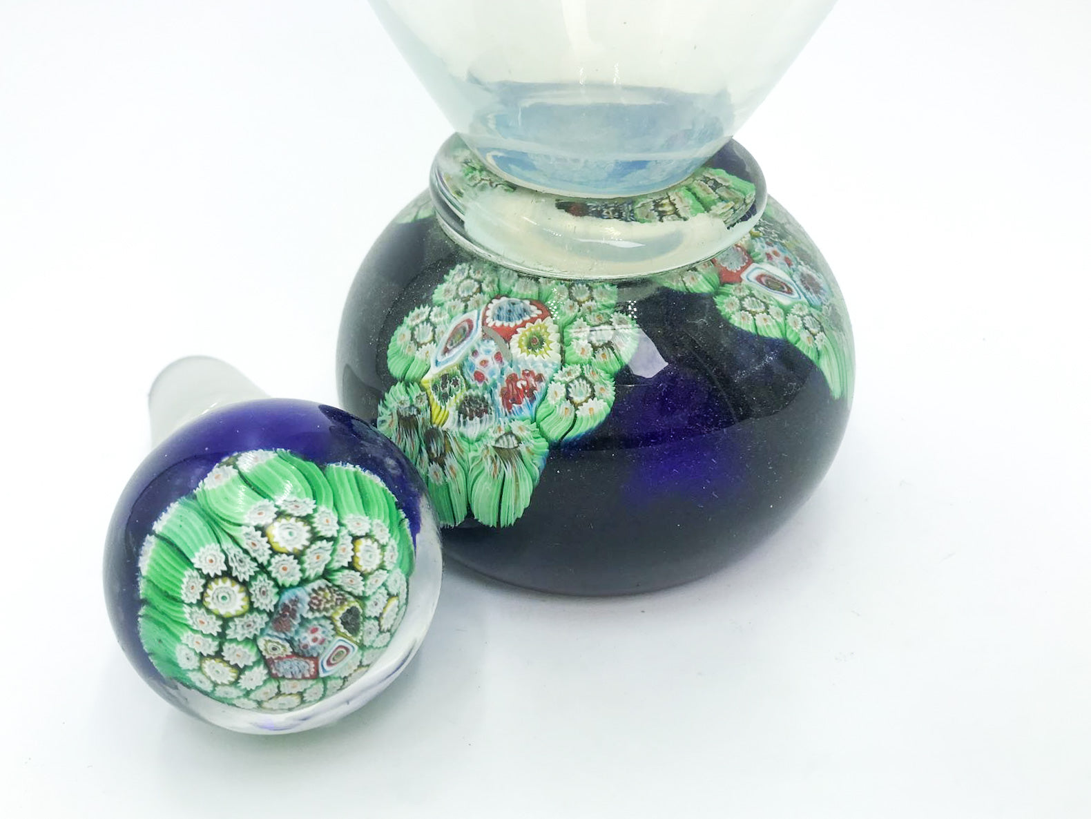 Murano glass bottle decorated with Murrine, 1960s