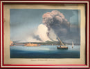 Coppia di Dipinti di Eruzione del Vesuvio di Gouache 1800