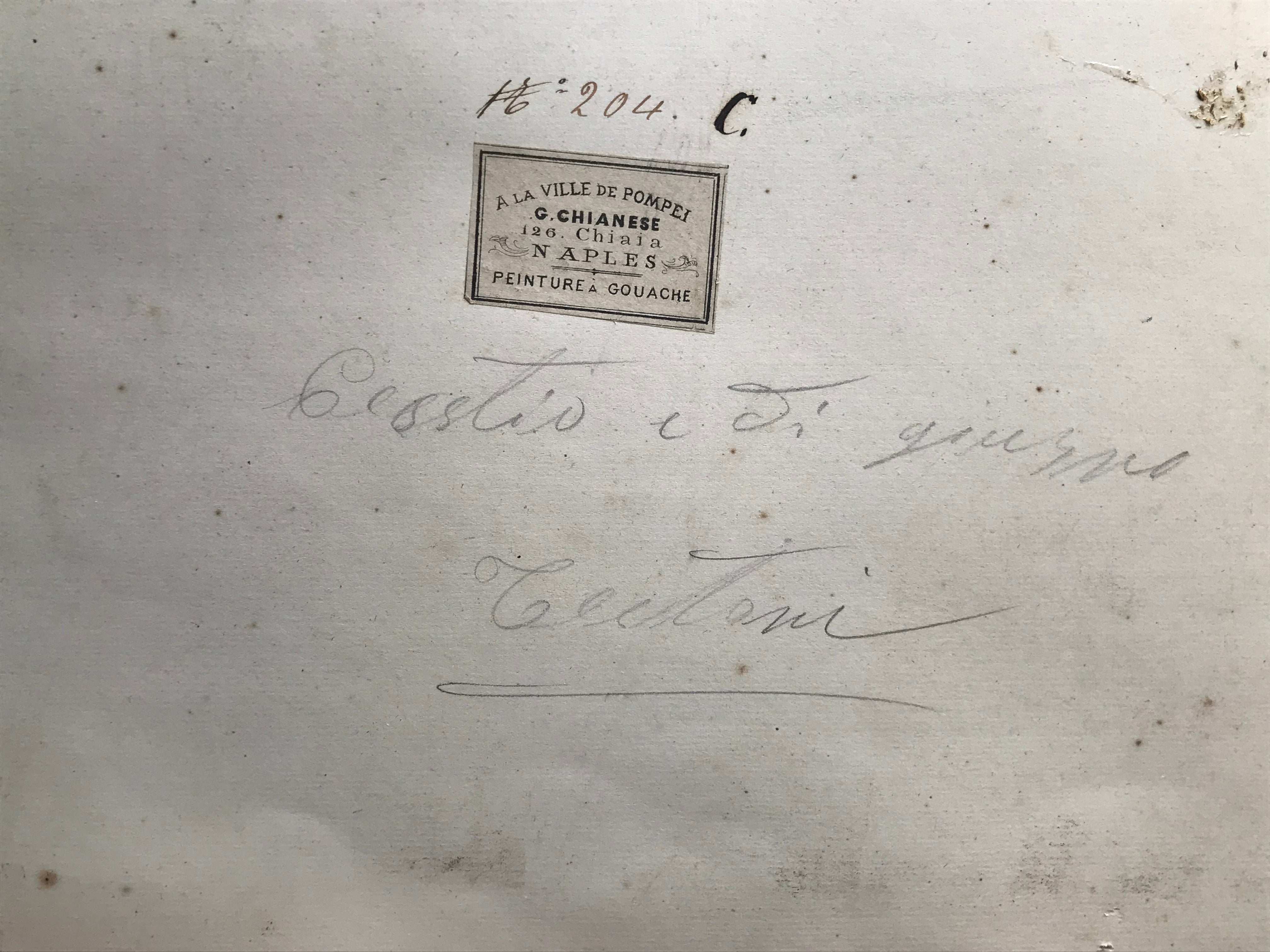 Coppia di Dipinti di Eruzione del Vesuvio di Gouache 1800