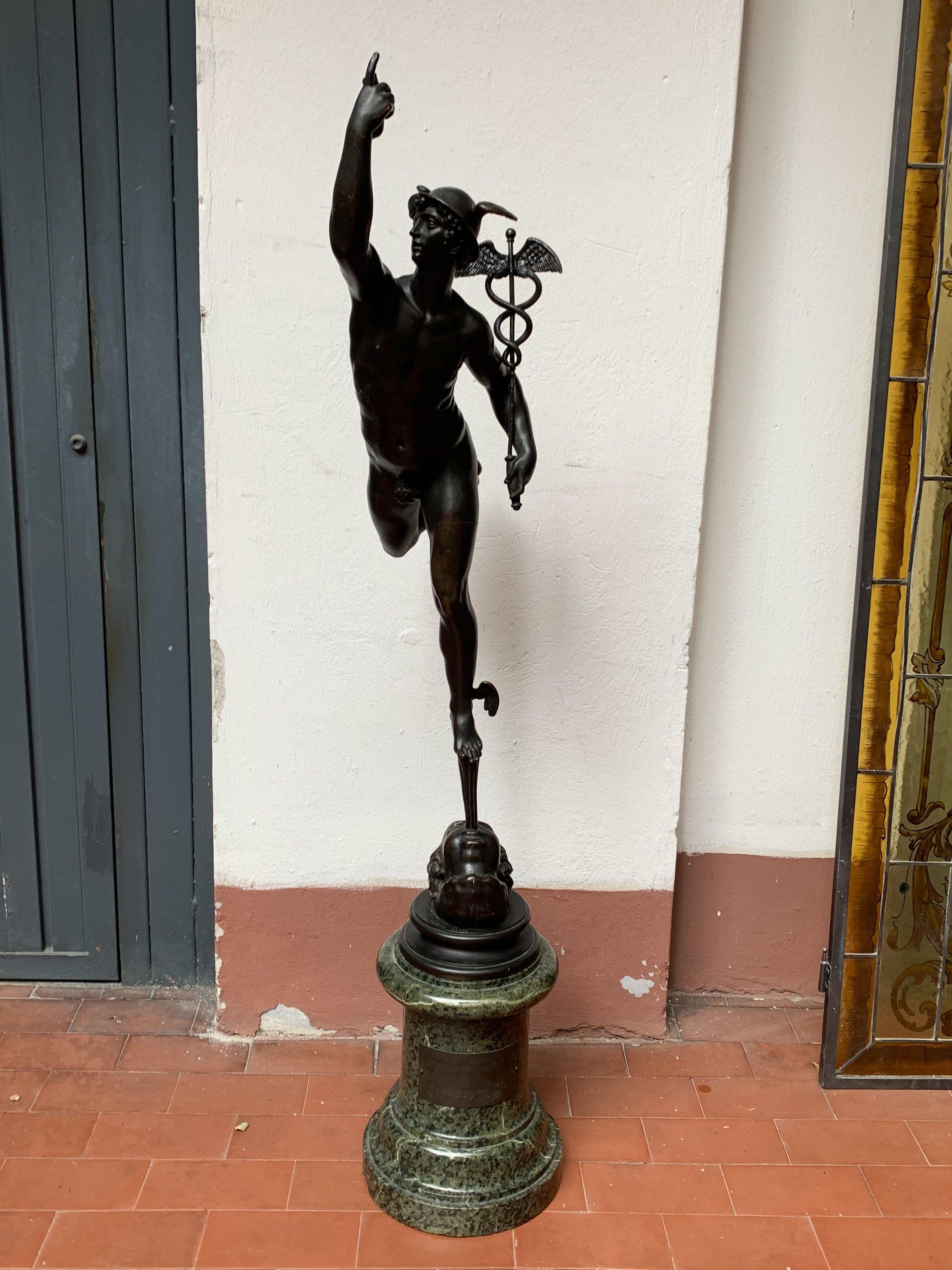 Hermes bronze sculpture by Antonio Pandiani from the early 1900s