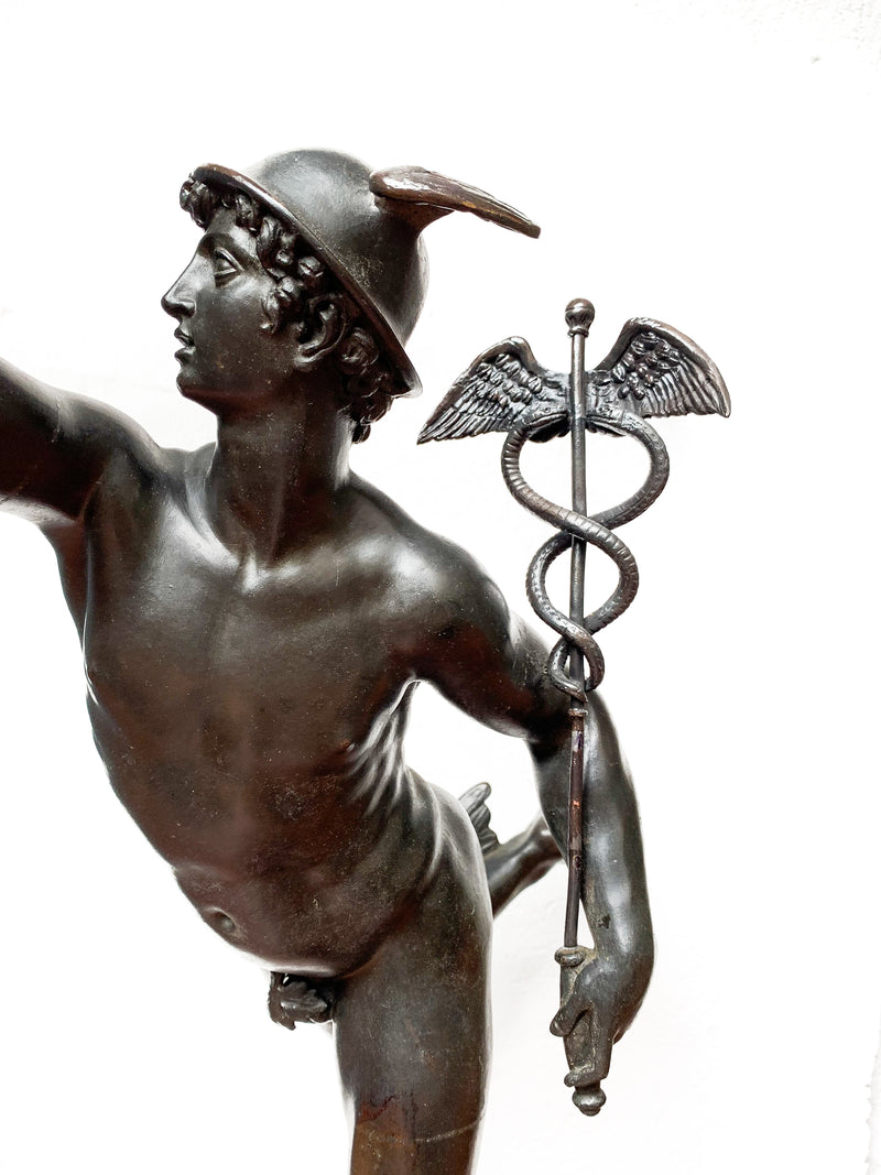 Hermes bronze sculpture by Antonio Pandiani from the early 1900s