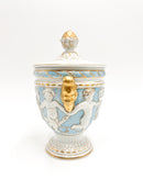 Potiche in Ceramica di Capodimonte Scolpita in Rilievo Anni 50