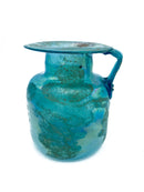 Vaso in Vetro Scavo Azzurro Anni 30