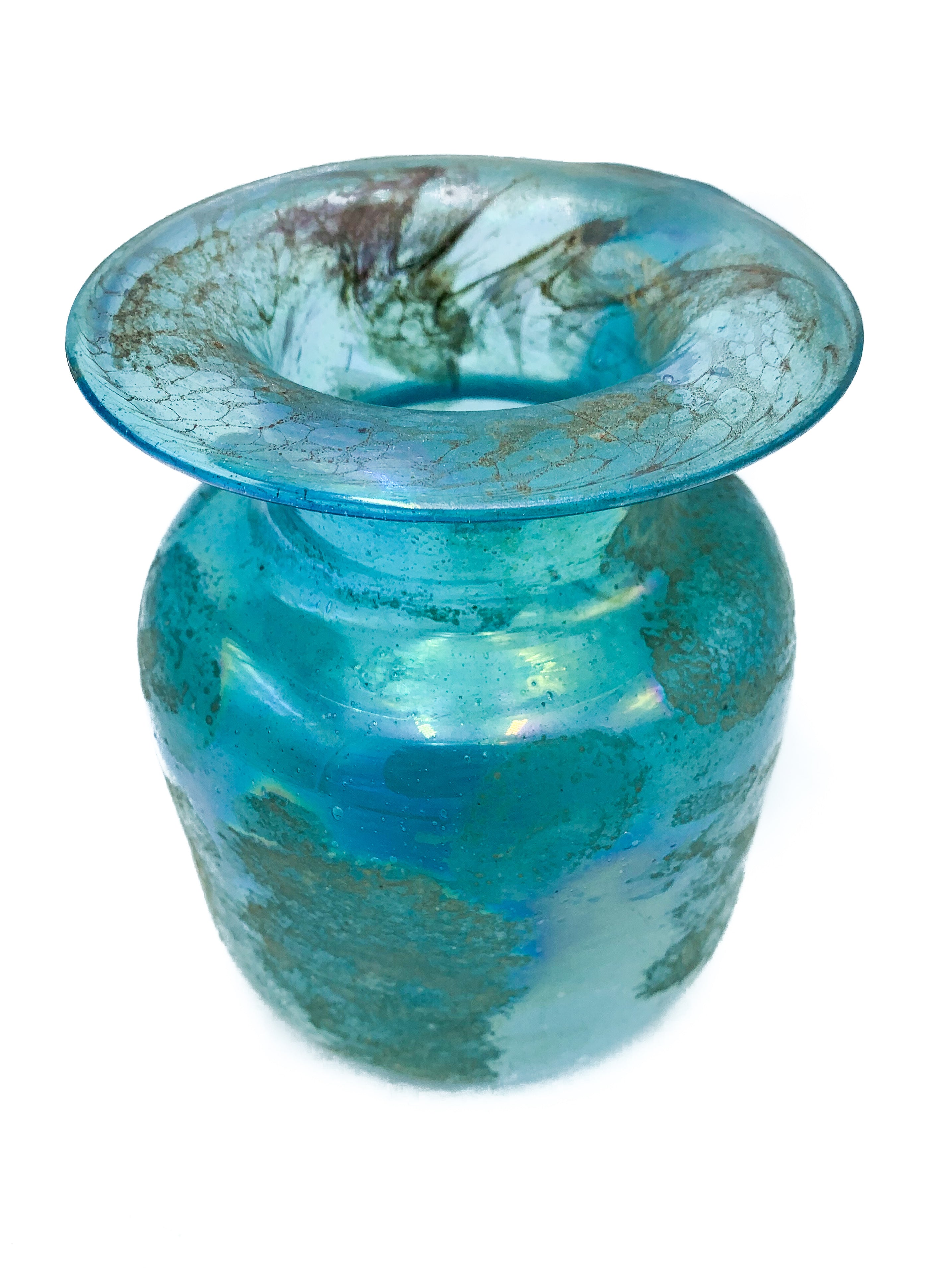 Blue Scavo glass vase from the 1930s