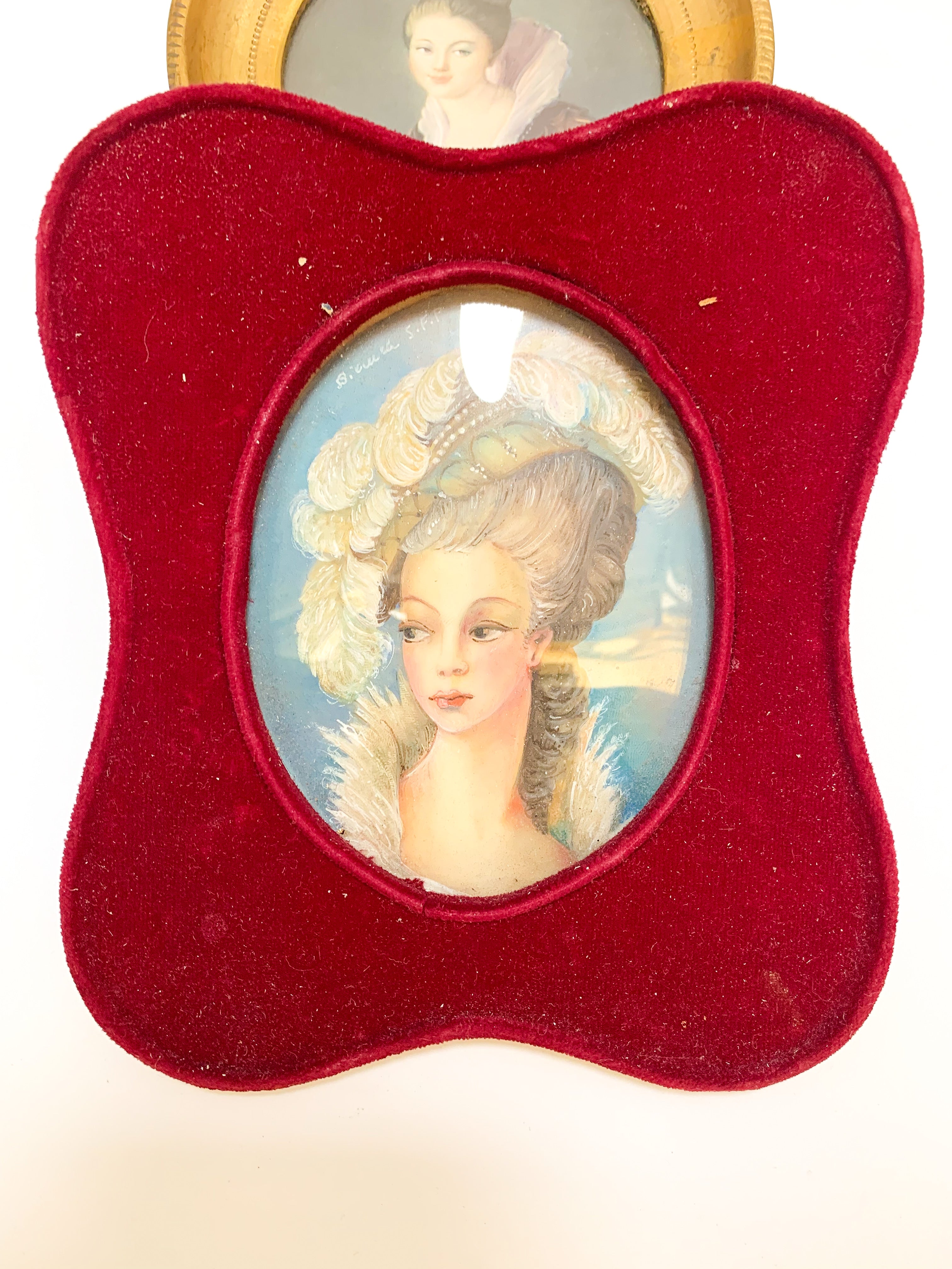 Pair of Retouched Lady Miniatures 60s