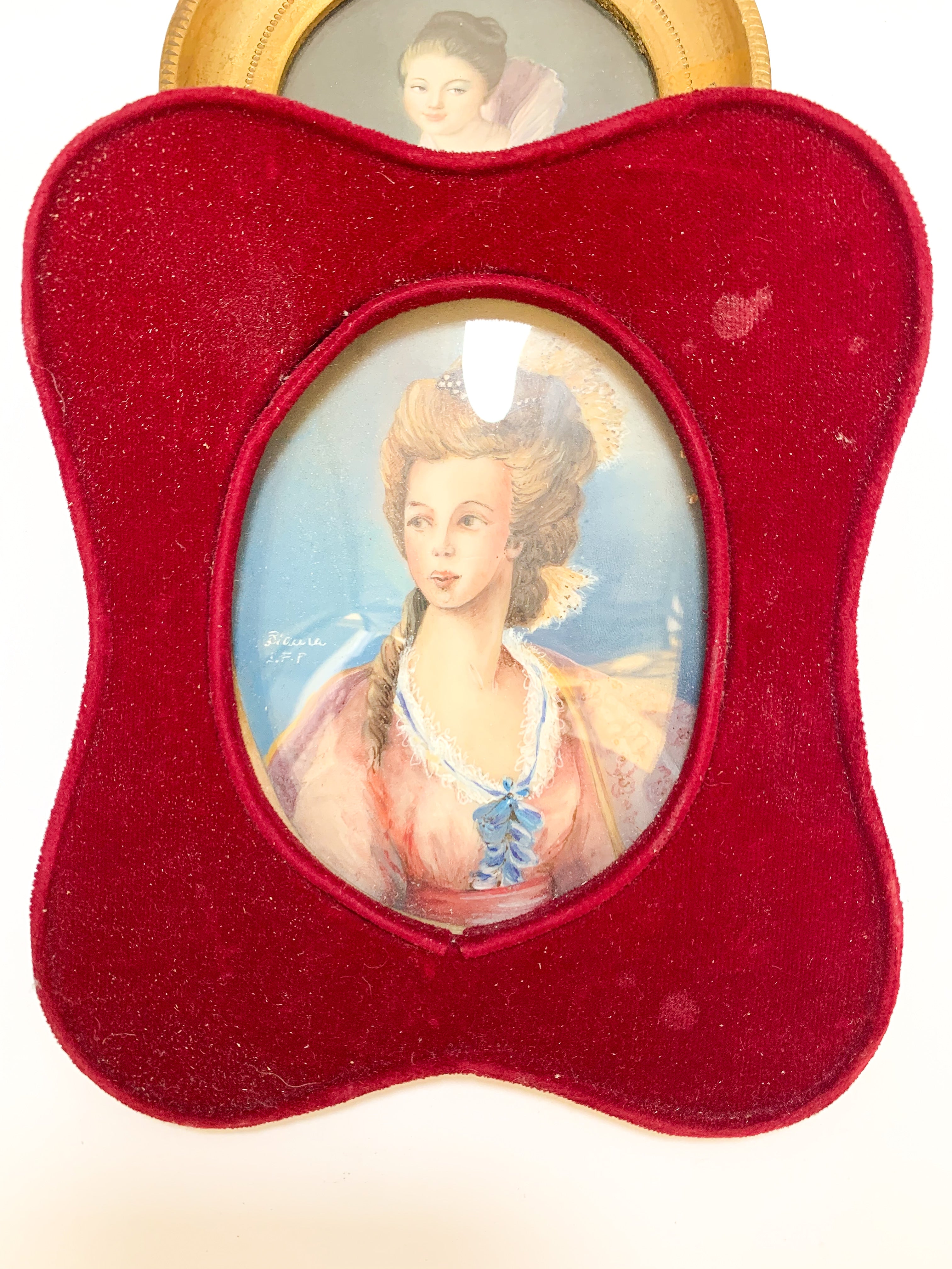 Pair of Retouched Lady Miniatures 60s