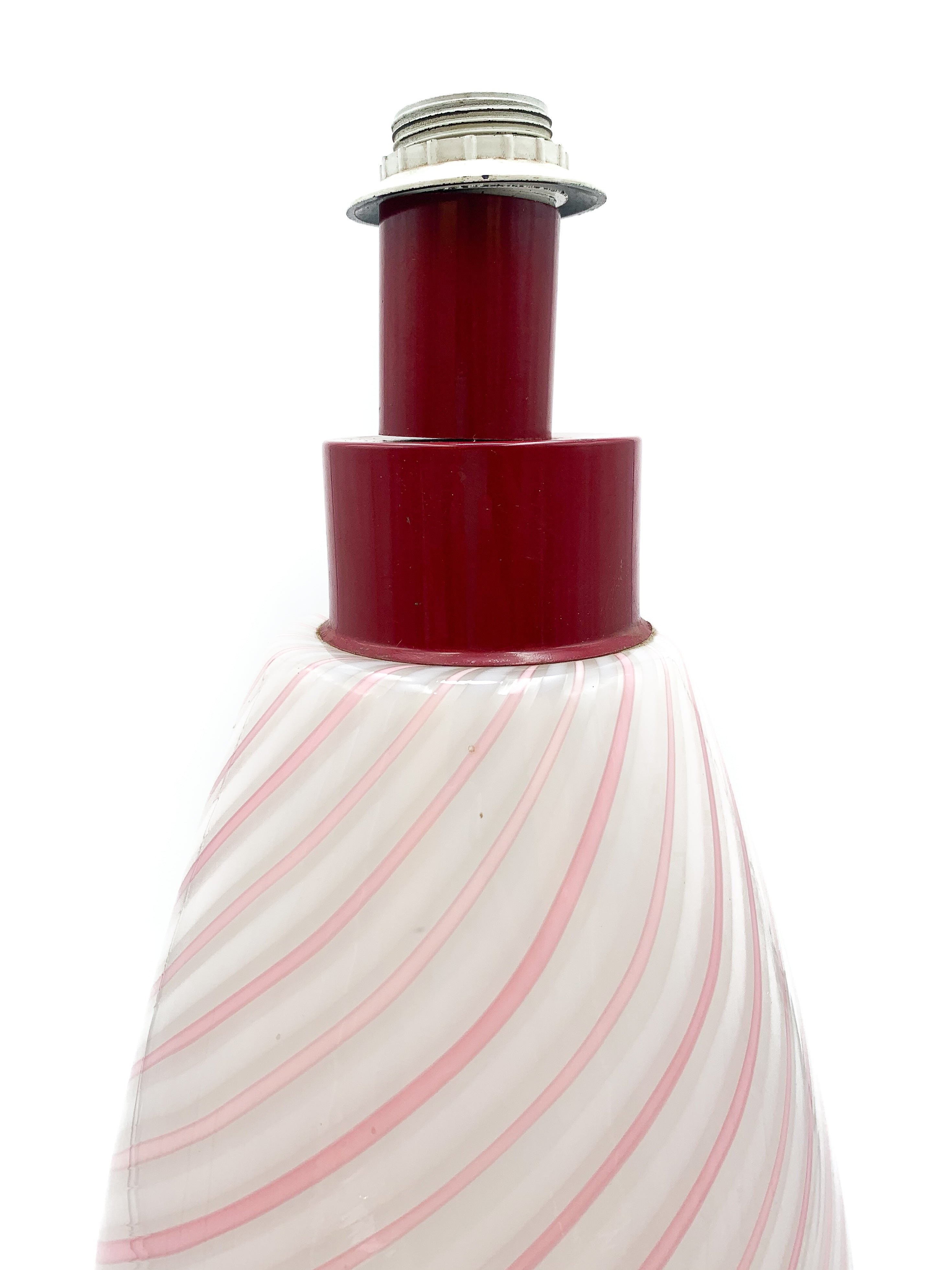 Lampada in Vetro di Murano Rosa Swirl Anni 60